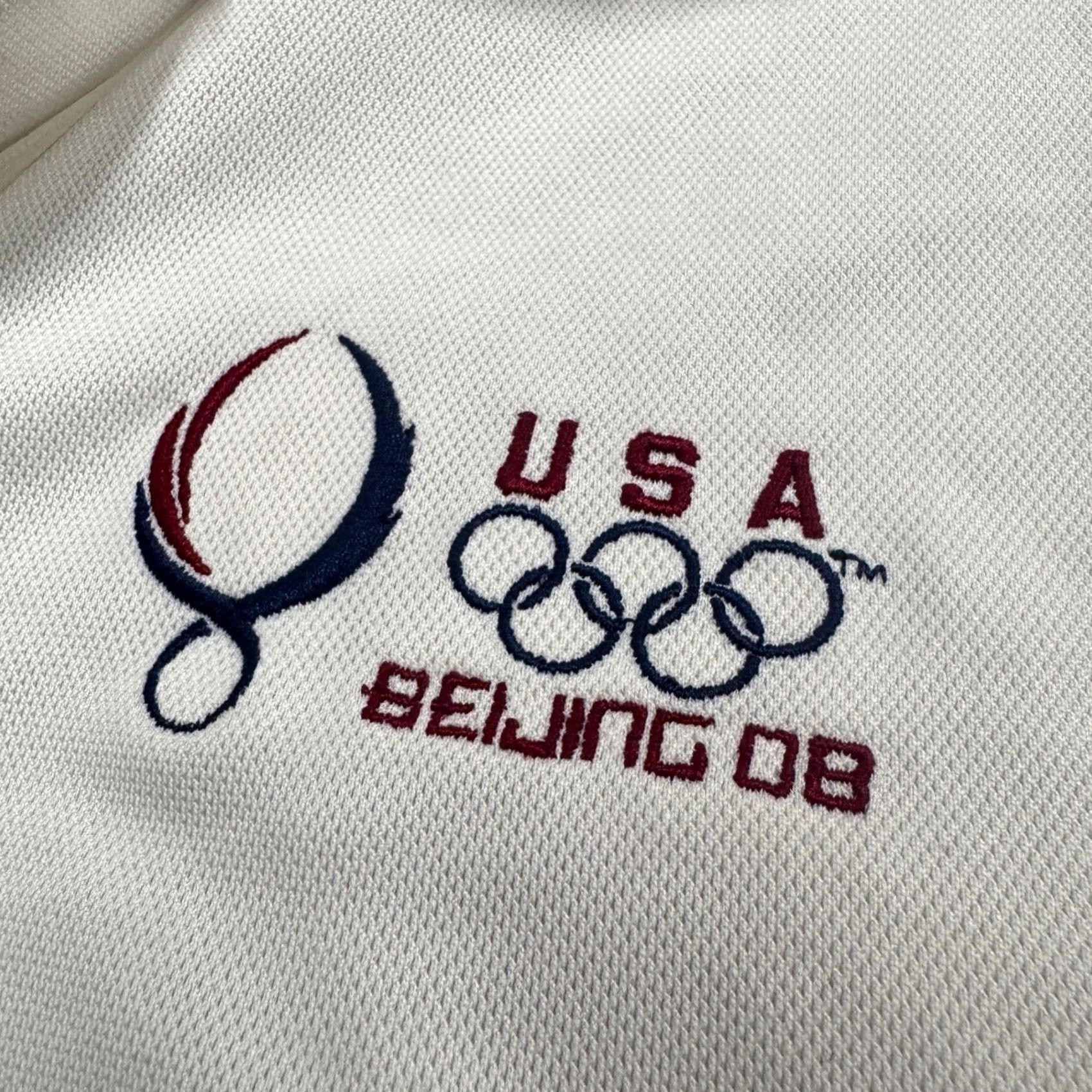 Nike Nike Polo Shirt Men XL 2008 Beijing Budweiser Stained 1/4 Button Up White Size US XL / EU 56 / 4 - 7 Thumbnail
