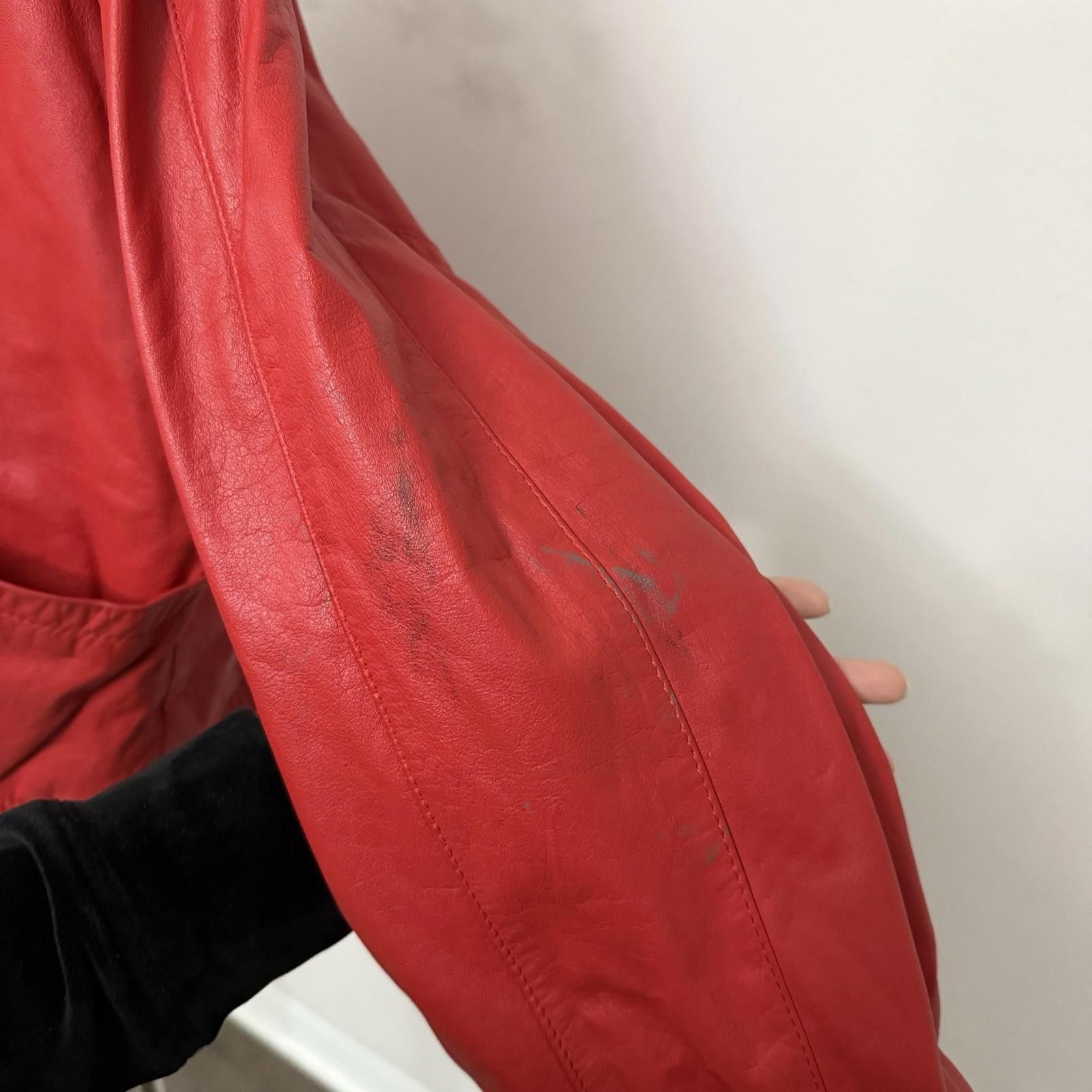Designer G3 Red Leather Korean Jacket Medium Size M / US 6-8 / IT 42-44 - 5 Thumbnail