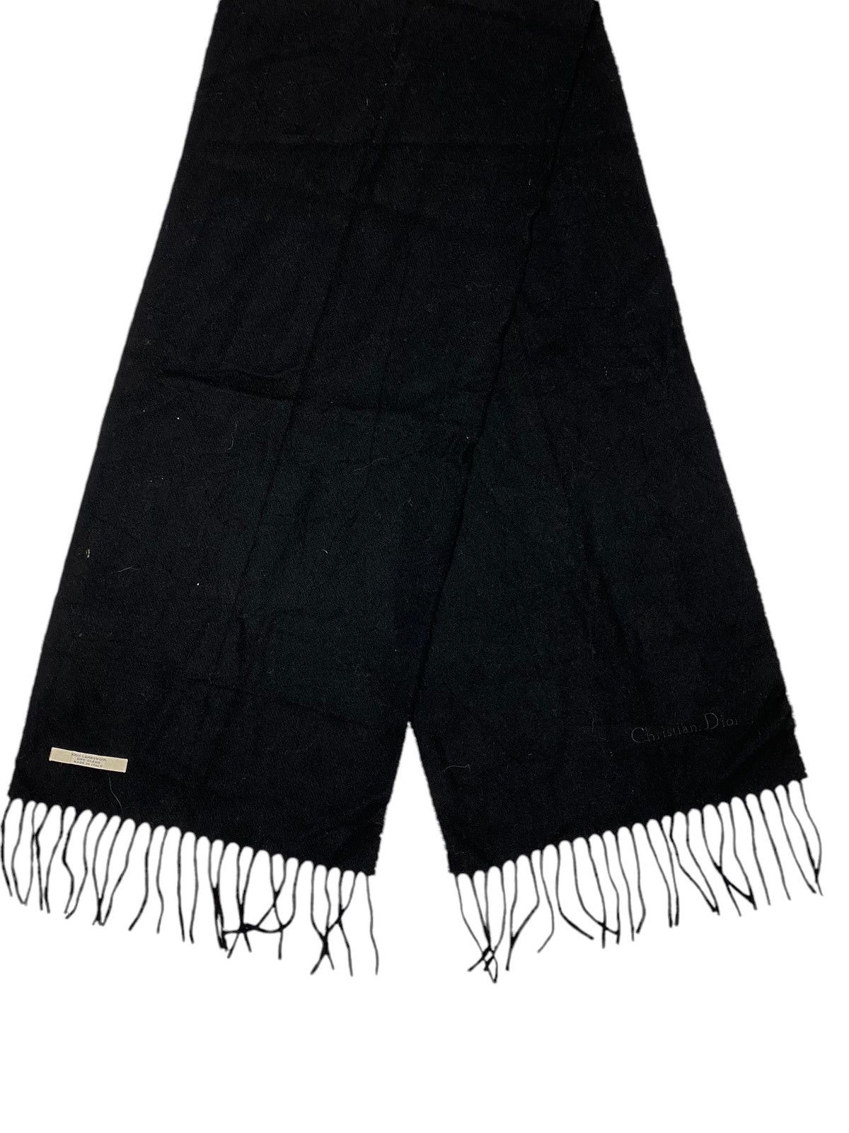 Christian Dior Monsieur Authentic Christian Dior Lamb Wool Scarf Black Size ONE SIZE - 3 Thumbnail