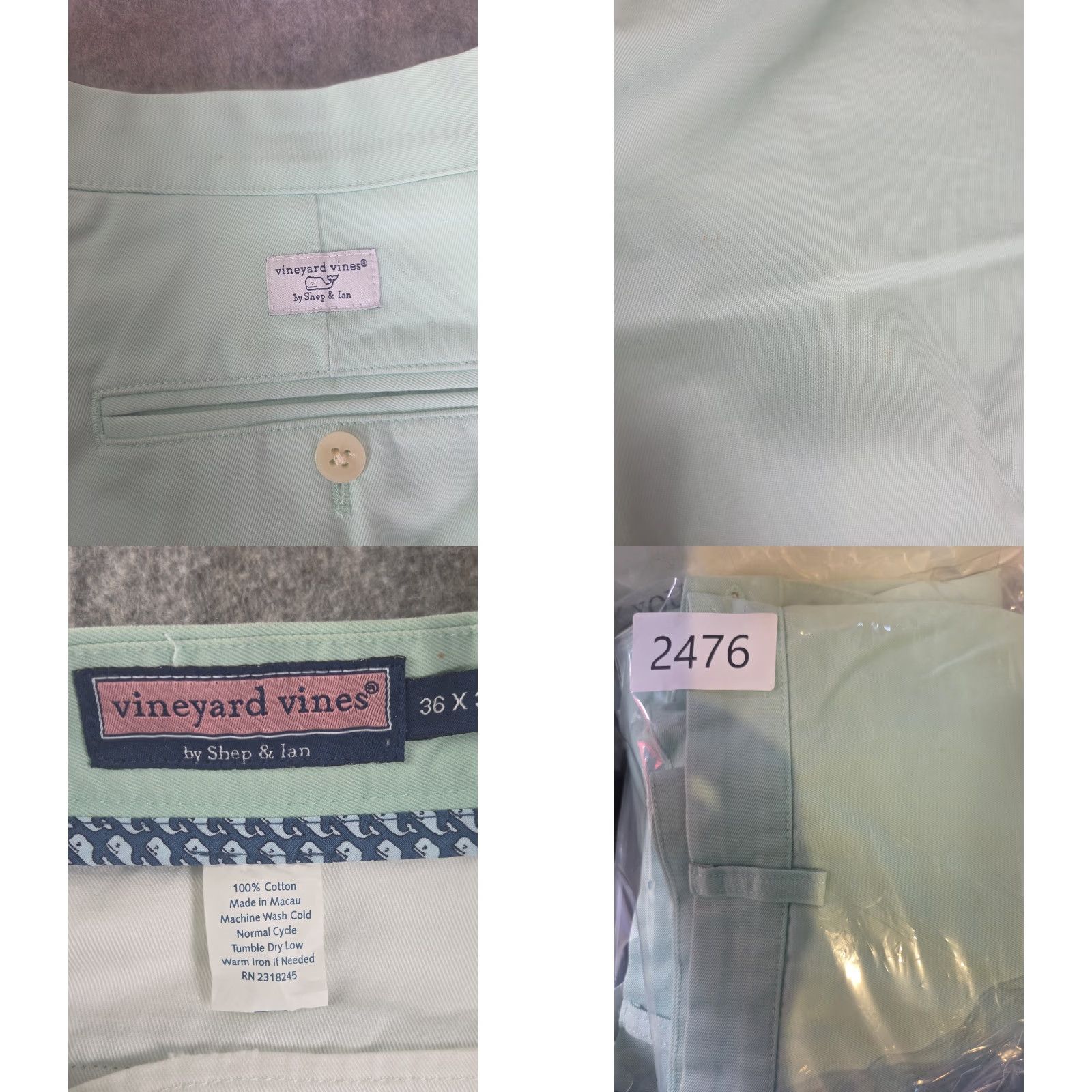 Vineyard Vines Vineyard Vines Pants Mens 36x30 Green Chino Flat Front Classic Prep Cotton Size US 36 / EU 52 - 8 Thumbnail