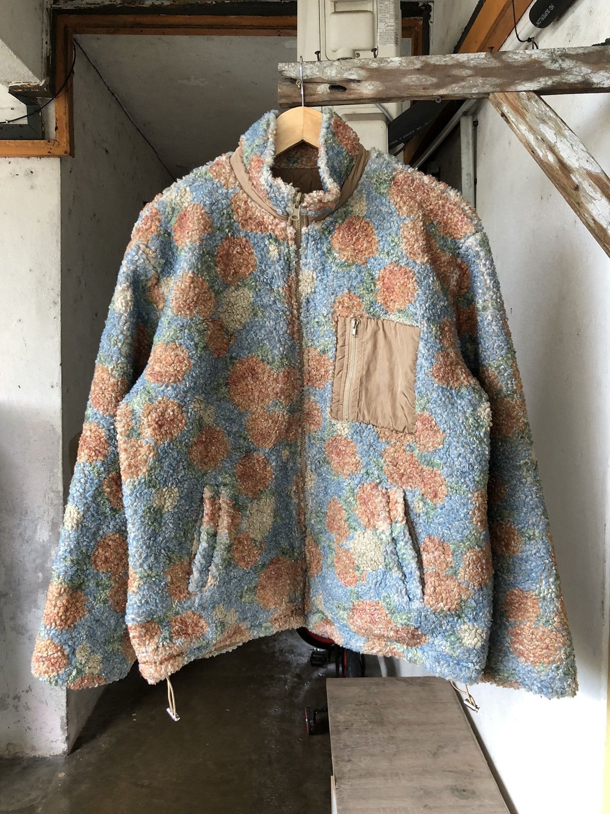 Japanese Brand Jouetie Printed Fleece Reversible Jacket Like Denim Tears Size US M / EU 48-50 / 2 - 22 Thumbnail