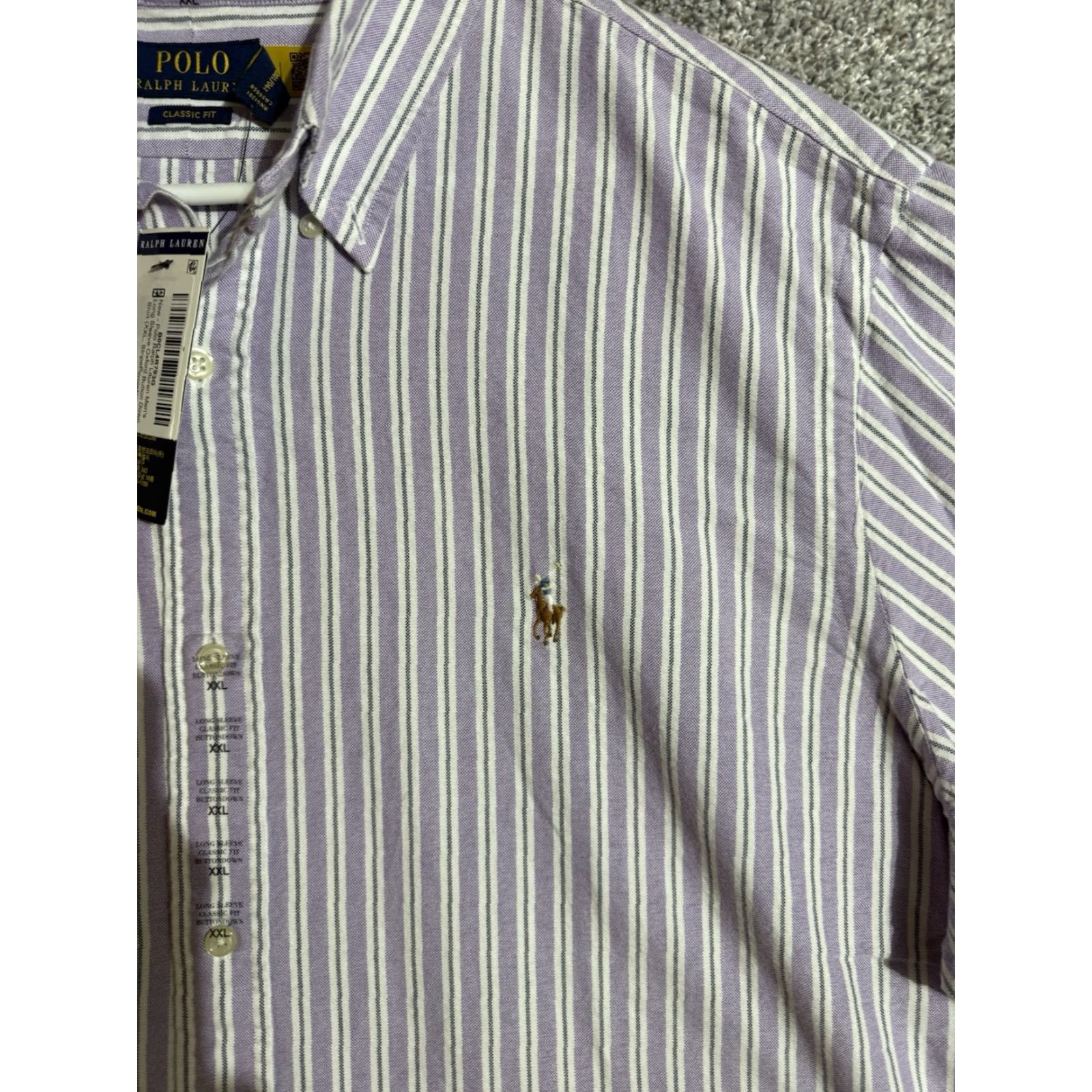 Polo Ralph Lauren Polo Ralph Lauren Shirt Button Down Mens XXL Classic Fit Striped Oxford Pastel Purple Easter Preppy Mens Size US XXL / EU 58 / 5 - 4 Thumbnail