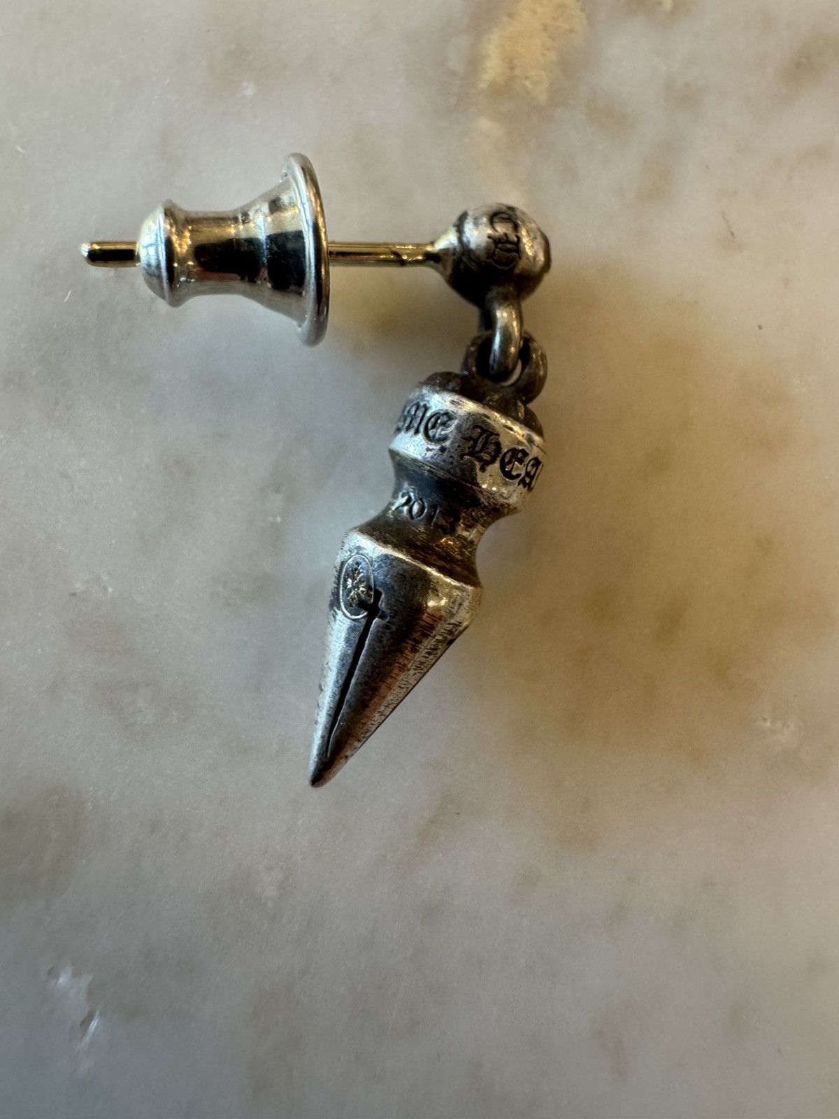 Chrome Hearts Chrome Hearts Sterling Silver Tiny Spike Drop Earring Size ONE SIZE - 2 Thumbnail