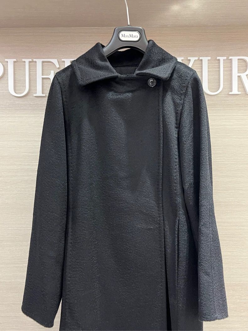Other Max Mara Solid Long Lapel Tie Long Sleeve Coat Size S / US 4 / IT 40 - 3 Thumbnail