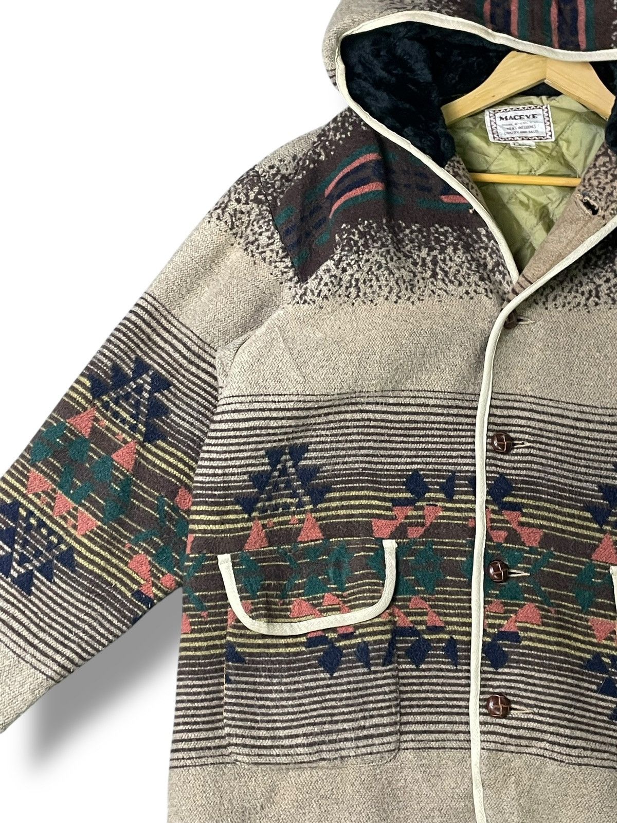 Designer × Japanese Brand Maceye x Native American Design Wool Hooded Jacket (34) Size US L / EU 52-54 / 3 - 3 Thumbnail