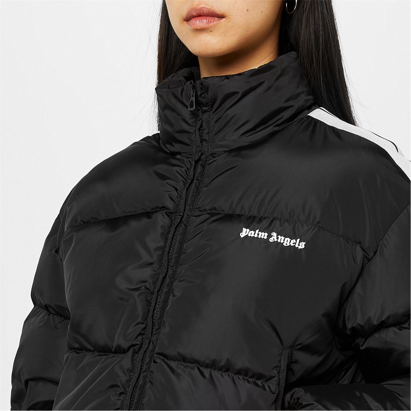 Palm Angels o1g2r1mq0325 Cropped Track Padded jacket in Black & White Size M / US 6-8 / IT 42-44 - 6 Thumbnail
