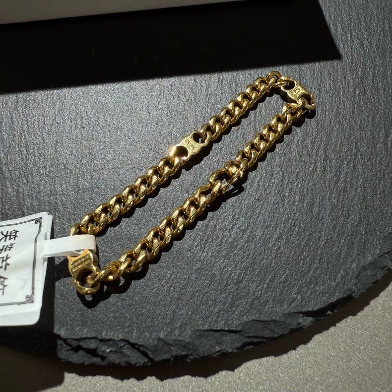 Celine Celine Gold Arc de Triomphe Logo Bracelet-yf Size ONE SIZE - 1 Thumbnail