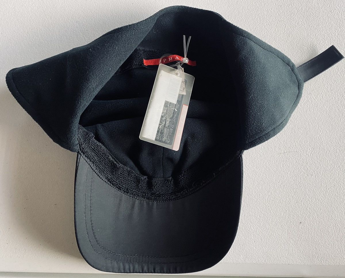 Prada Prada 🇮🇹 black techno logo insulated trapper cap M NWT Size ONE SIZE - 18 Thumbnail