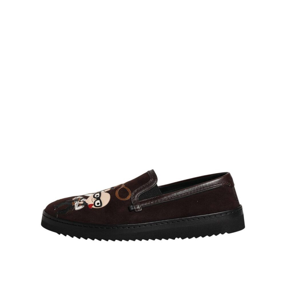Dolce & Gabbana Dolce & Gabbana Brown Suede DG Family Slip On Flats Shoes Size US 8.5 / EU 41-42 - 6 Thumbnail