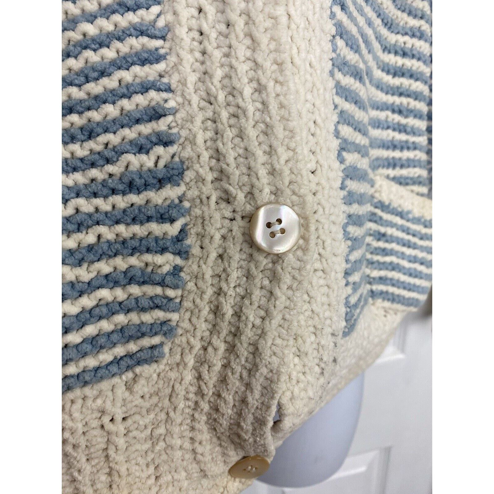 Henri Bendel VTG Henri Bendel Cardigan Sweater Knit Fish Striped L READ Size L / US 10 / IT 46 - 4 Thumbnail