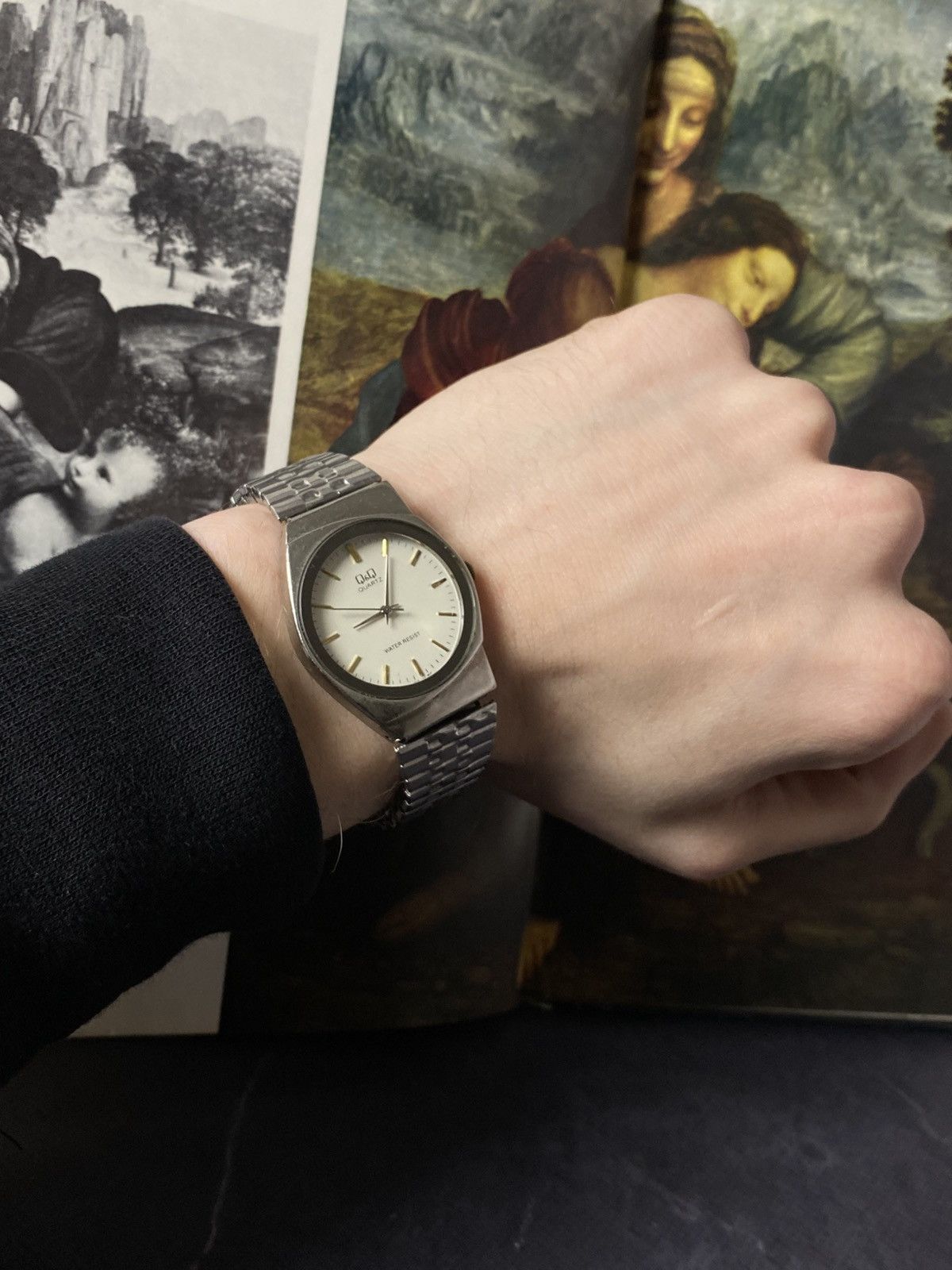 Japanese Brand Vintage Q&Q Quartz Watch Silver Tone Expansion Band Size ONE SIZE - 1 Thumbnail