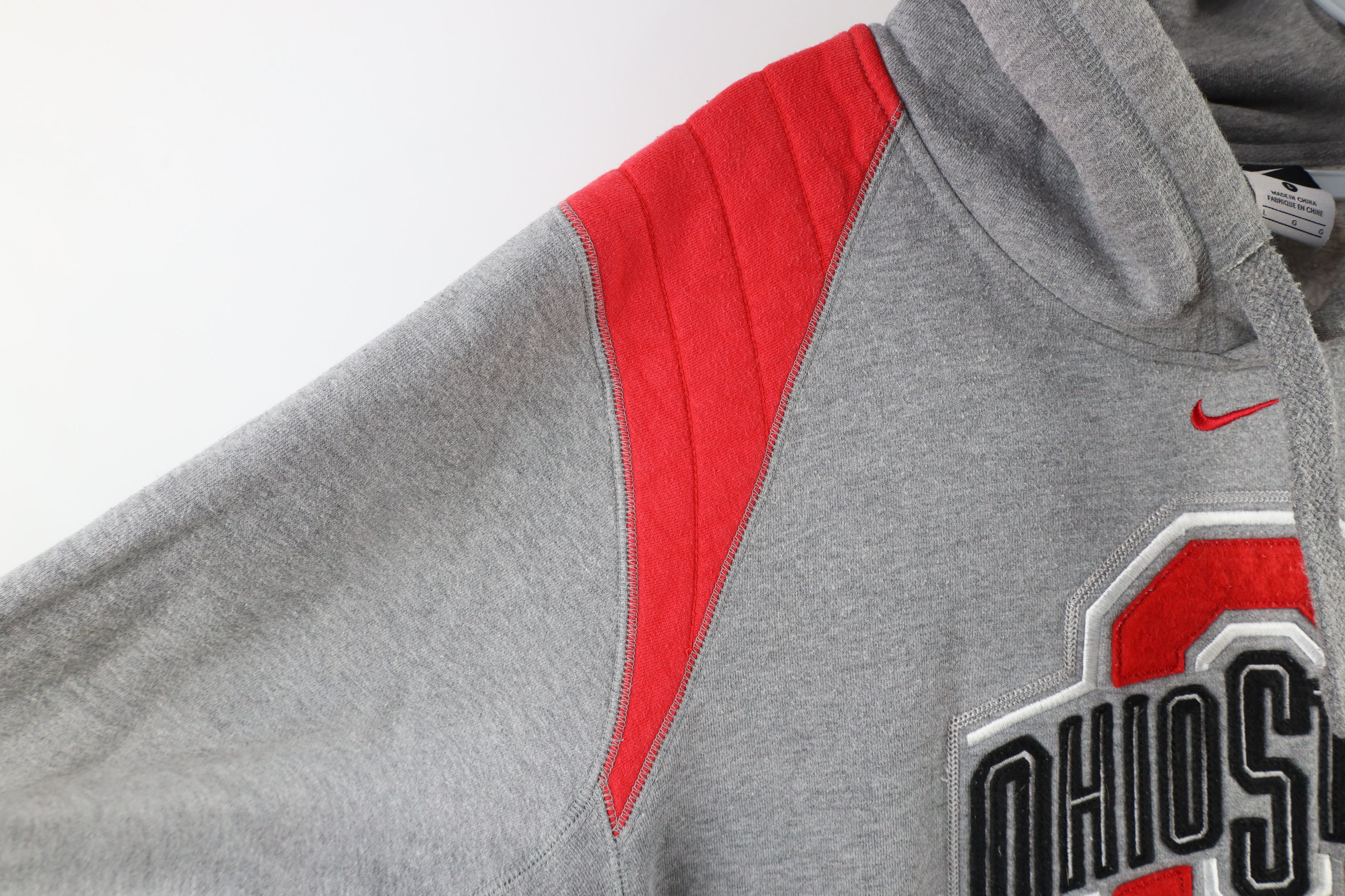 Nike × Vintage Vintage Nike Center Swoosh Ohio State University Hoodie Gray Size US L / EU 52-54 / 3 - 11 Thumbnail