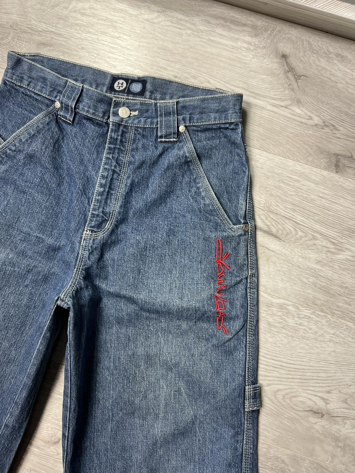 Japanese Brand × Rap Tees × Vintage Vintage Download Long Denim Shorts With Logo Carpenter Jeans Size US 28 / EU 44 - 16 Thumbnail