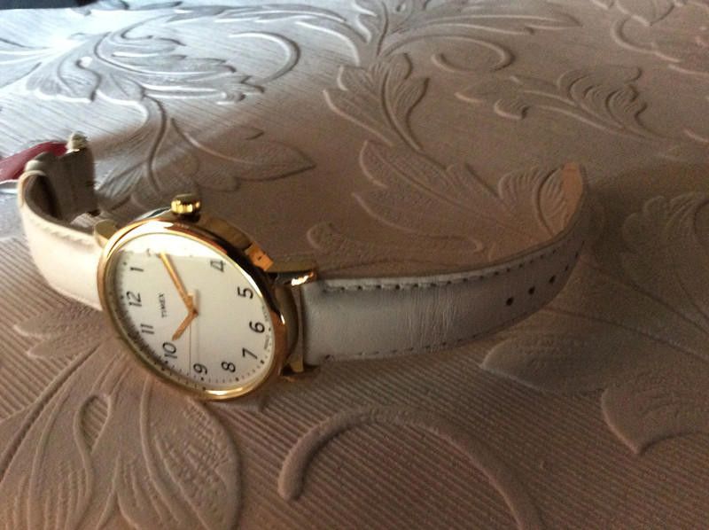 Timex Timex ladies white dial leather strap watch Size ONE SIZE - 8 Thumbnail