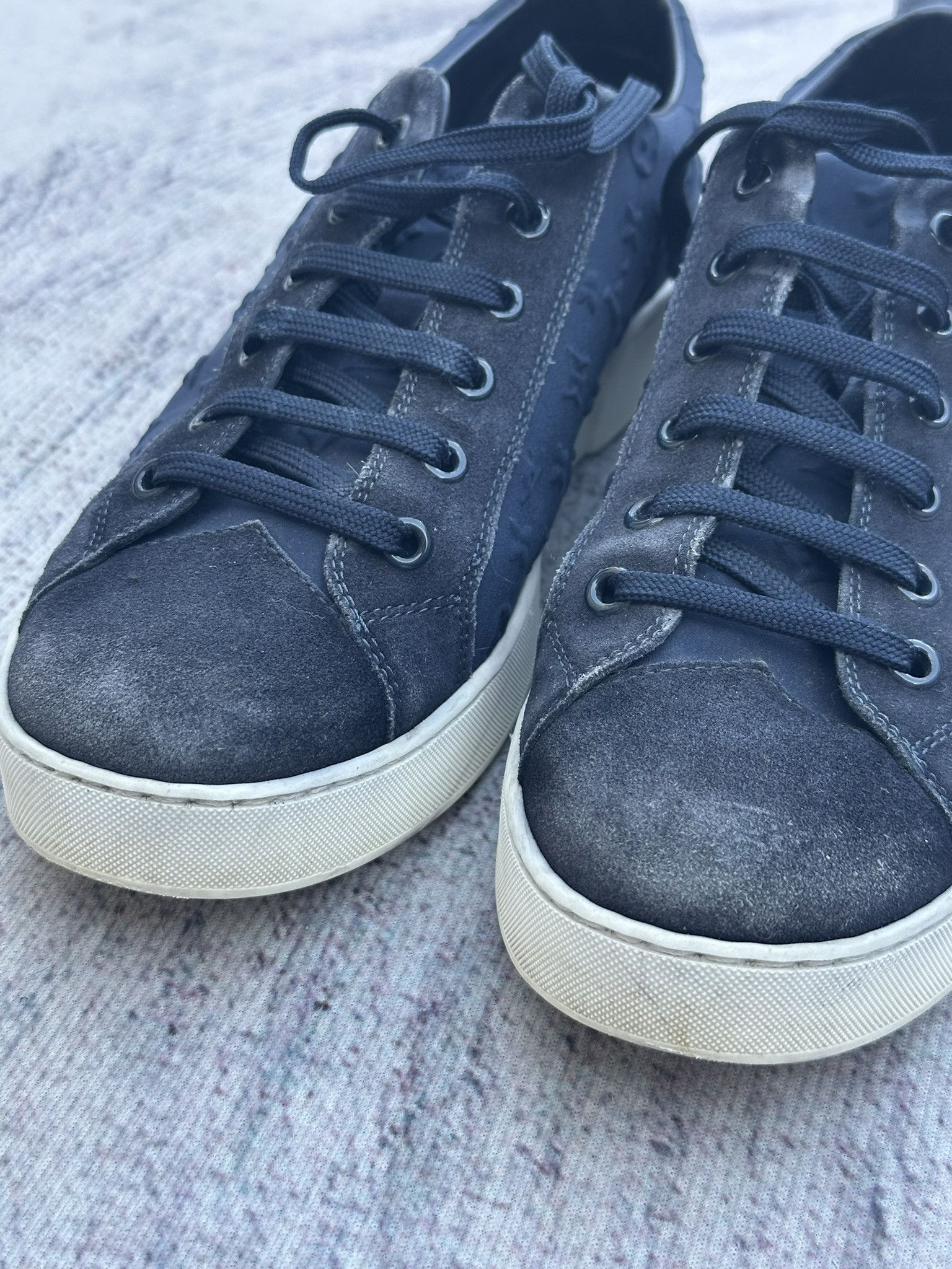 Louis Vuitton Louis Vuitton Sneakers Navy Suede LV Monogram Logo Shoes Size US 9 / IT 39 - 3 Thumbnail