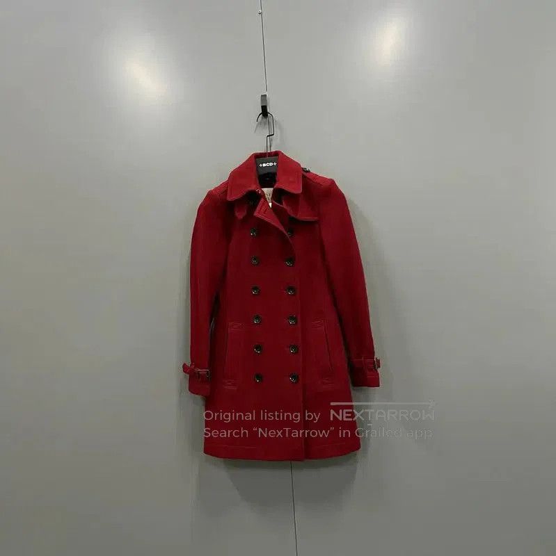 Burberry Burberry Red Cotton Mid-Length Coat. Size XXS / US 00 / IT 34 - 1 Thumbnail