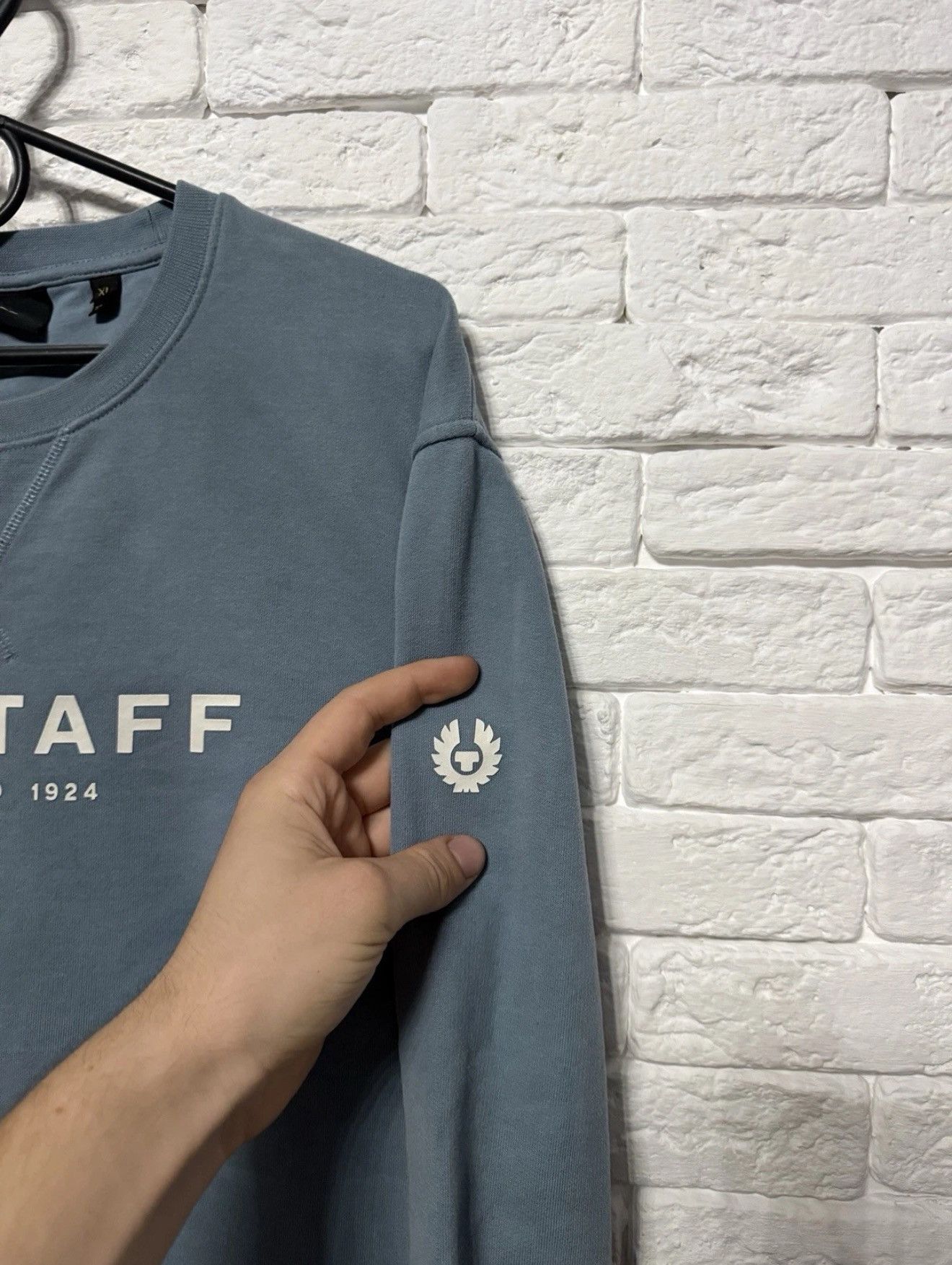 Belstaff Belstaff Sweatshirt Huge Logo Blue Sz XL Size US XL / EU 56 / 4 - 4 Thumbnail