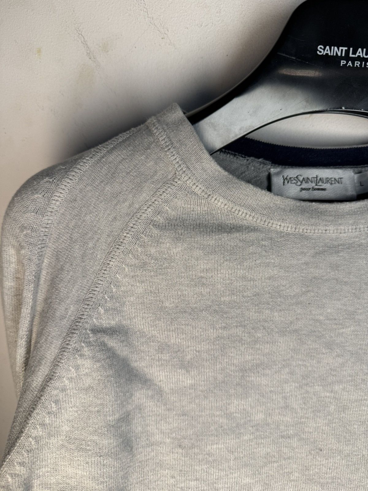 Yves Saint Laurent Grey YSL Light Sweater Longsleeve Sweatshirt Vintage Paris Size US M / EU 48-50 / 2 - 8 Thumbnail