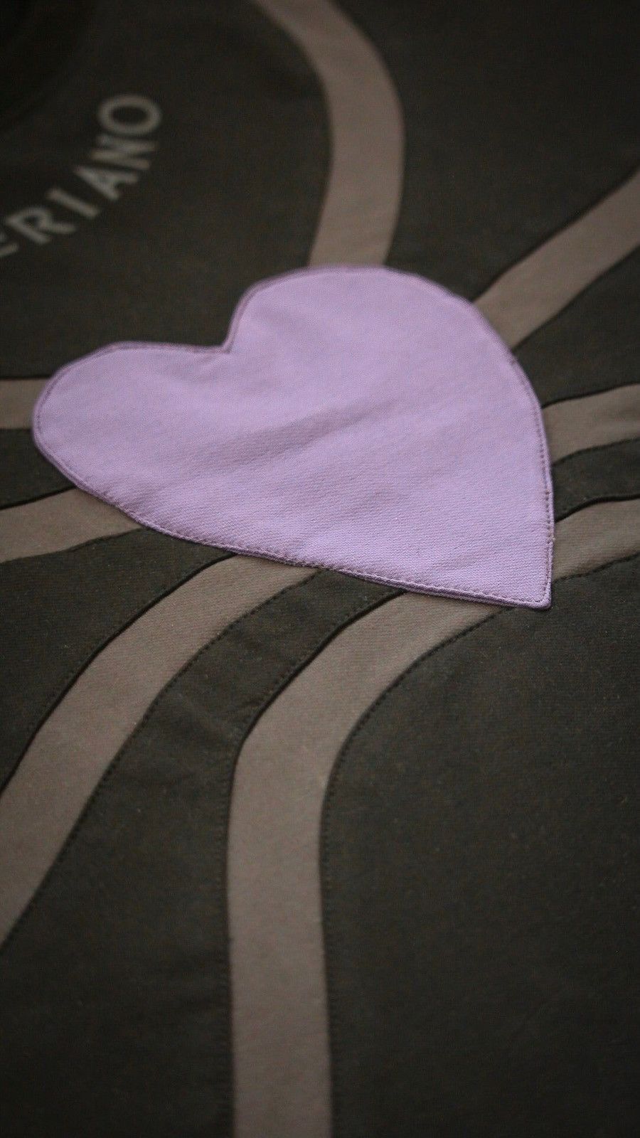 Designer Purple Heart Grey Veins Appliqué Layered T-Shirt Size US M / EU 48-50 / 2 - 2 Thumbnail