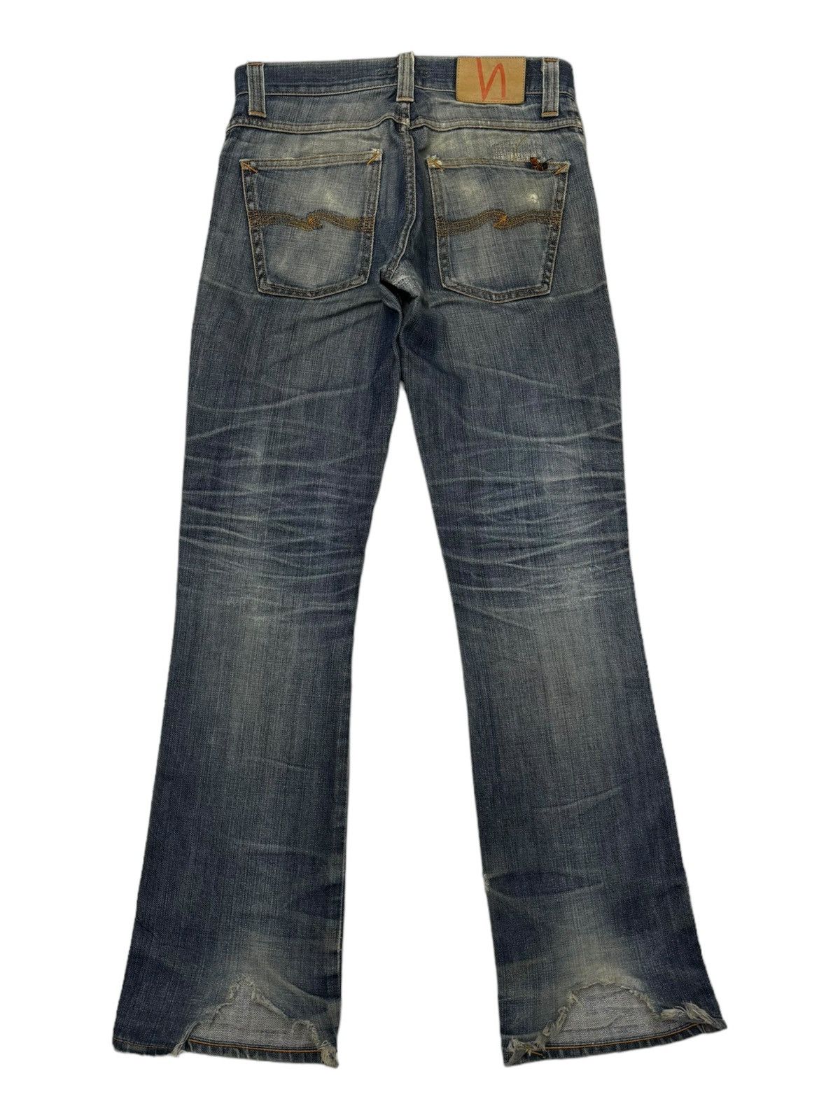 Nudie Jeans Nudie Jeans Bootcut Low Slim Jim Distressed Thrashed Denim Size US 30 / EU 46 - 4 Thumbnail