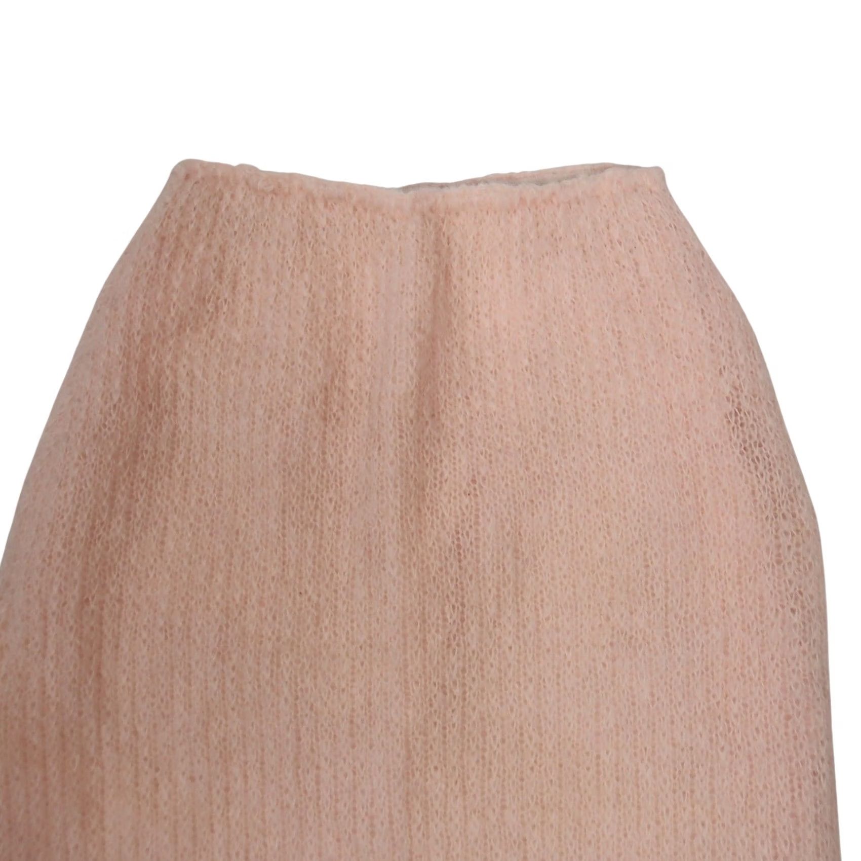 Vintage VINTAGE Pencil Skirt S Women Mohair Wool Fuzzy Pastel Peach Knee Length Bohemian 60s Spring Fall Winter Size 28" / US 6 / IT 42 - 2 Thumbnail