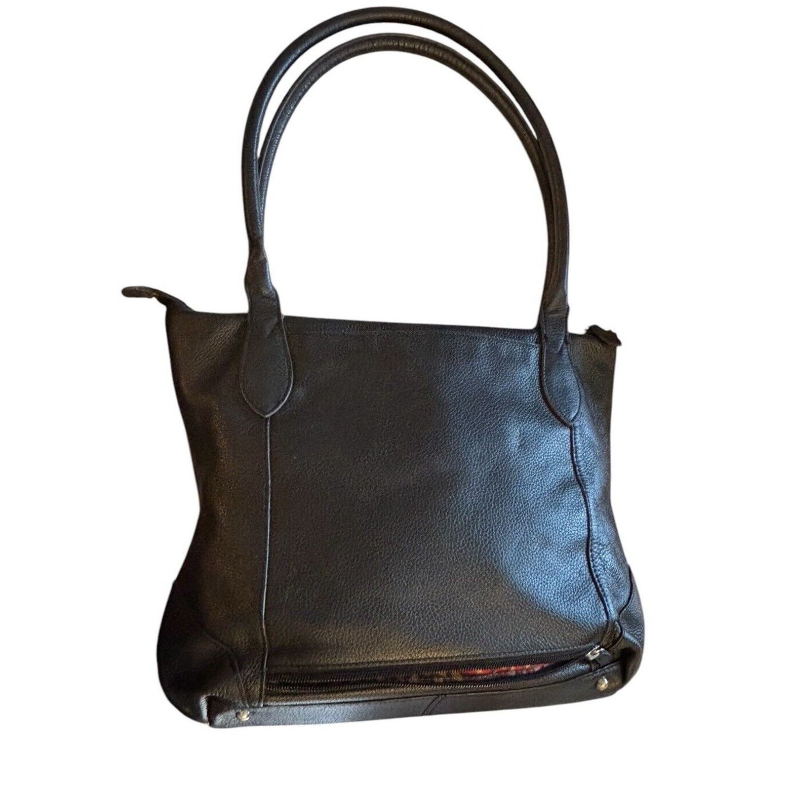 Other LODIS Siera Black Leather Tote Bag Travel Luggage Sleeve Size ONE SIZE - 6 Thumbnail