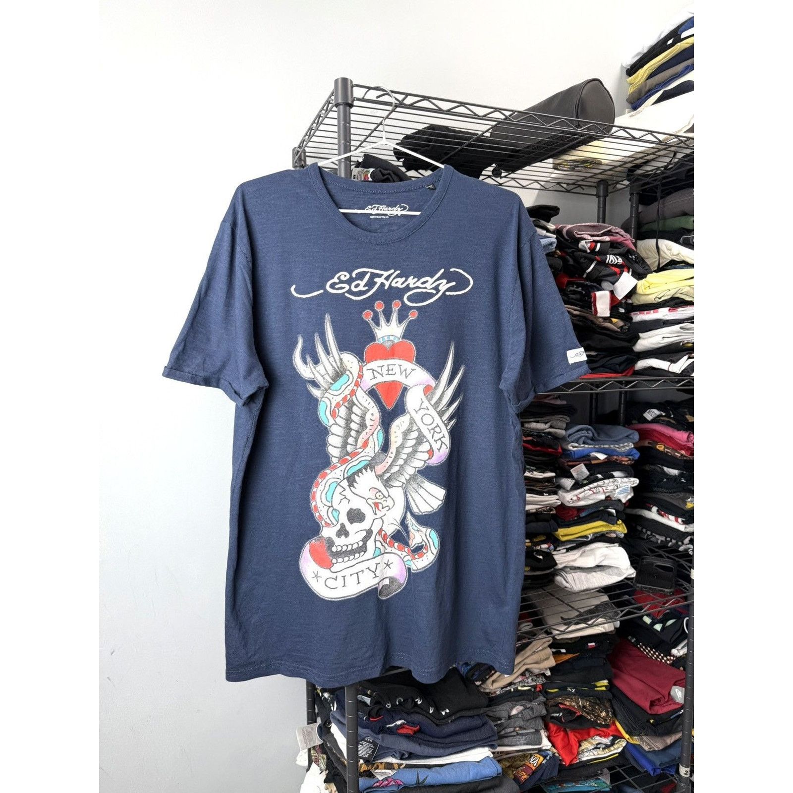 Ed Hardy Vintage Ed Hardy by Christian Audigier T Shirt Skull Size US XXL / EU 58 / 5 - 1 Thumbnail