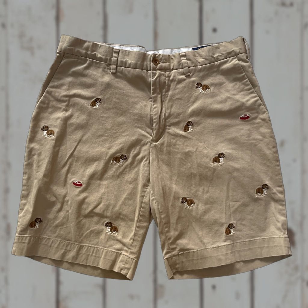 Polo Ralph Lauren Polo Ralph Lauren Short Chino Bulldog Pattern Stretch Classic Fit Size 33 Beige Mens Size US XS / EU 42 / 0 - 1 Thumbnail