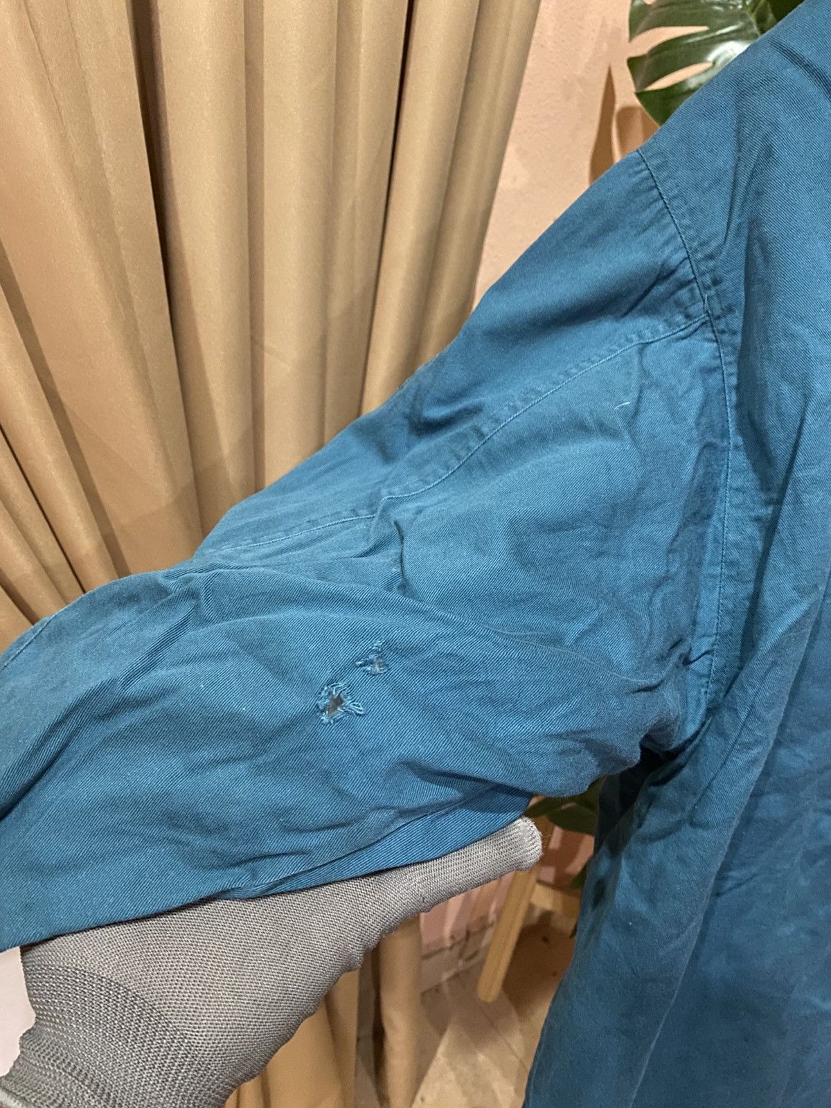 Vintage Vintage Route 141 Blue Cotton Jacket with Beige Collar Size US L / EU 52-54 / 3 - 8 Thumbnail