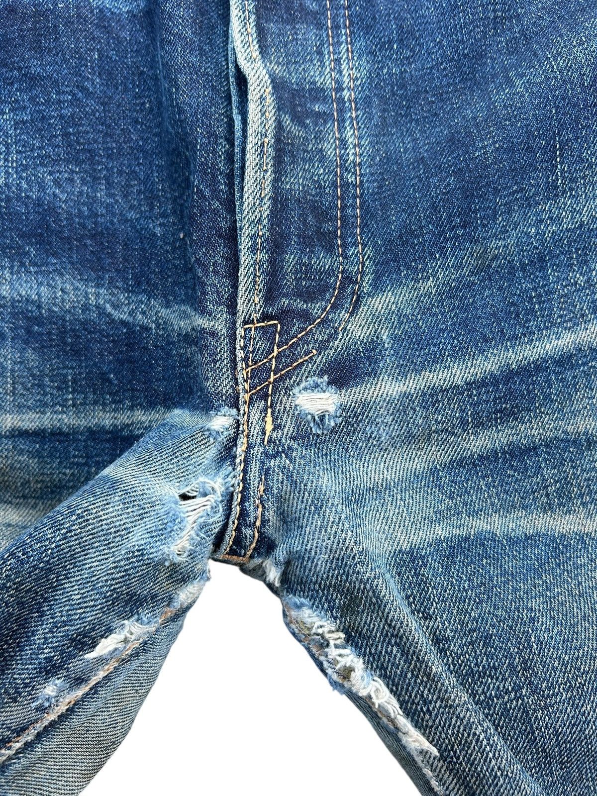 FOB Factory × Japanese Brand × Kapital Vintage Fob Factory Selvedge Distressed Japanese Denim Jeans Size US 30 / EU 46 - 11 Thumbnail
