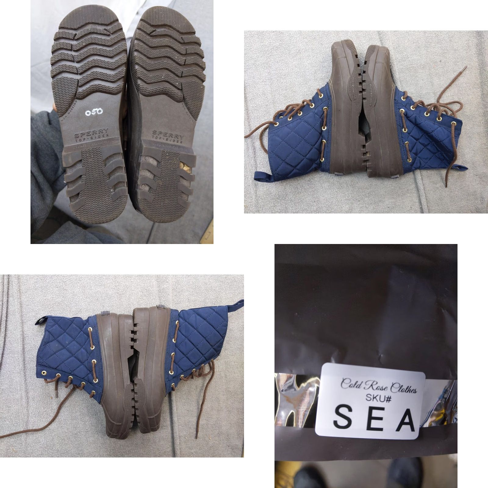 Sperry Sperry Top-Sider Snow Boots Womens Size 7 37.5 Blue Quilted Rubber STS95274 Waterproof Ankle Boot Winter Casual Travel Womens Size US 7 / IT 37 - 8 Thumbnail