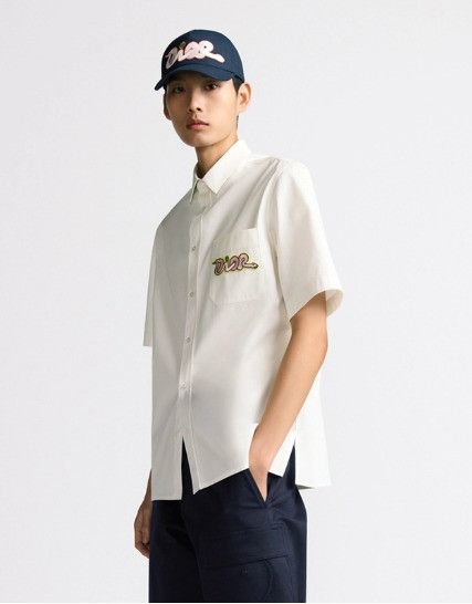 Dior × Kaws o1w1db11025 393C532 Cotton Short-sleeved Shirt Off-White Size US XL / EU 56 / 4 - 3 Thumbnail