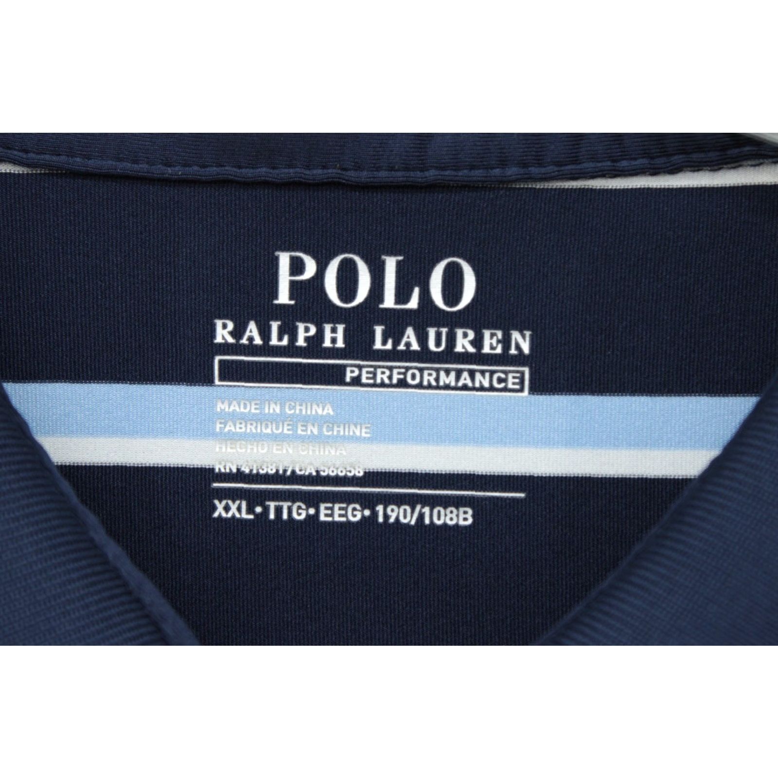 Polo Ralph Lauren Polo Ralph Lauren Shirt Mens 2XL Navy Blue Striped Performance Pony Short Sleeve Size US XXL / EU 58 / 5 - 4 Thumbnail