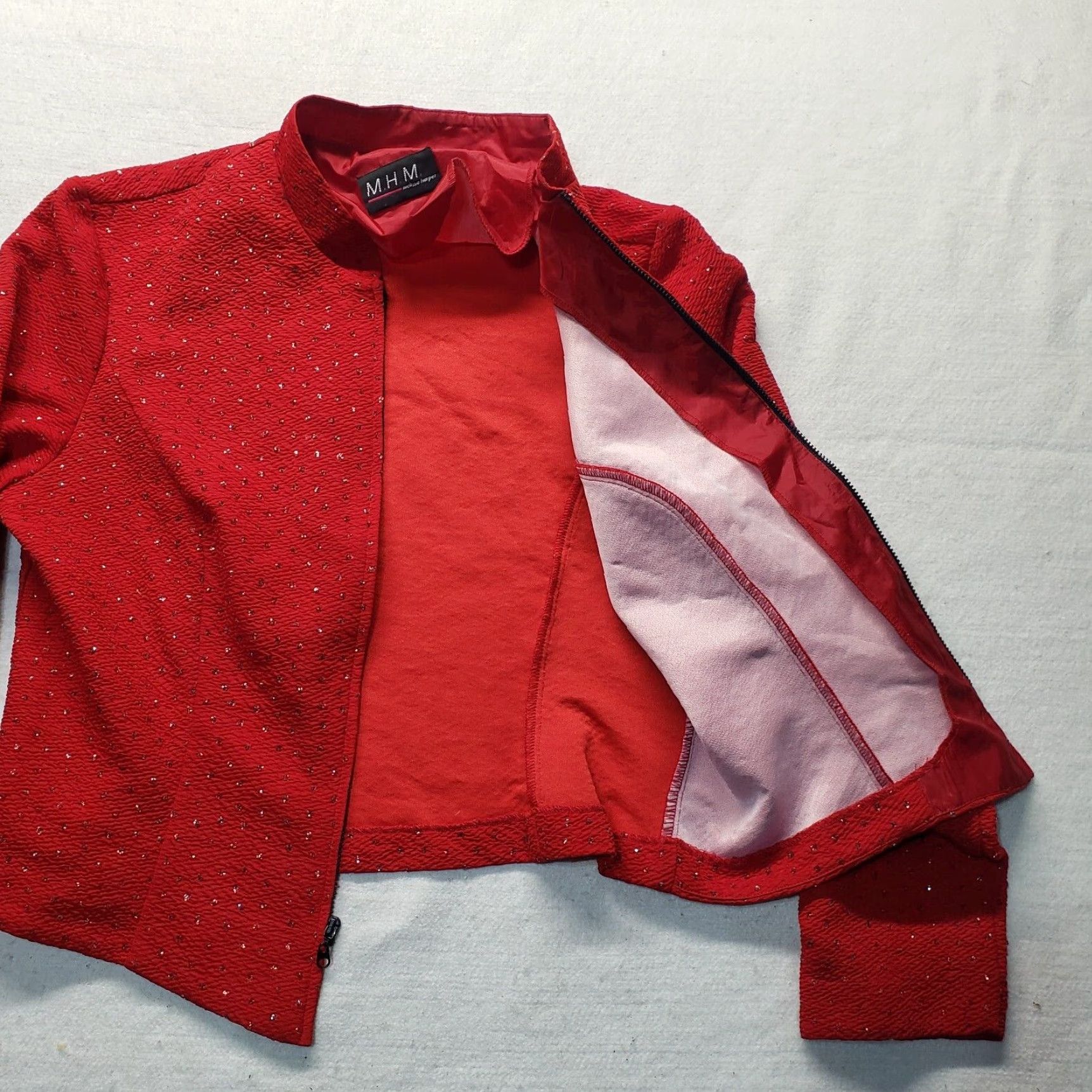Melissa M.H.M. Melissa Harper Jacket Red Adult Women M Medium Embellished Long Sleeve Womens Top Gift 90s Concert? Size M / US 6-8 / IT 42-44 - 4 Thumbnail