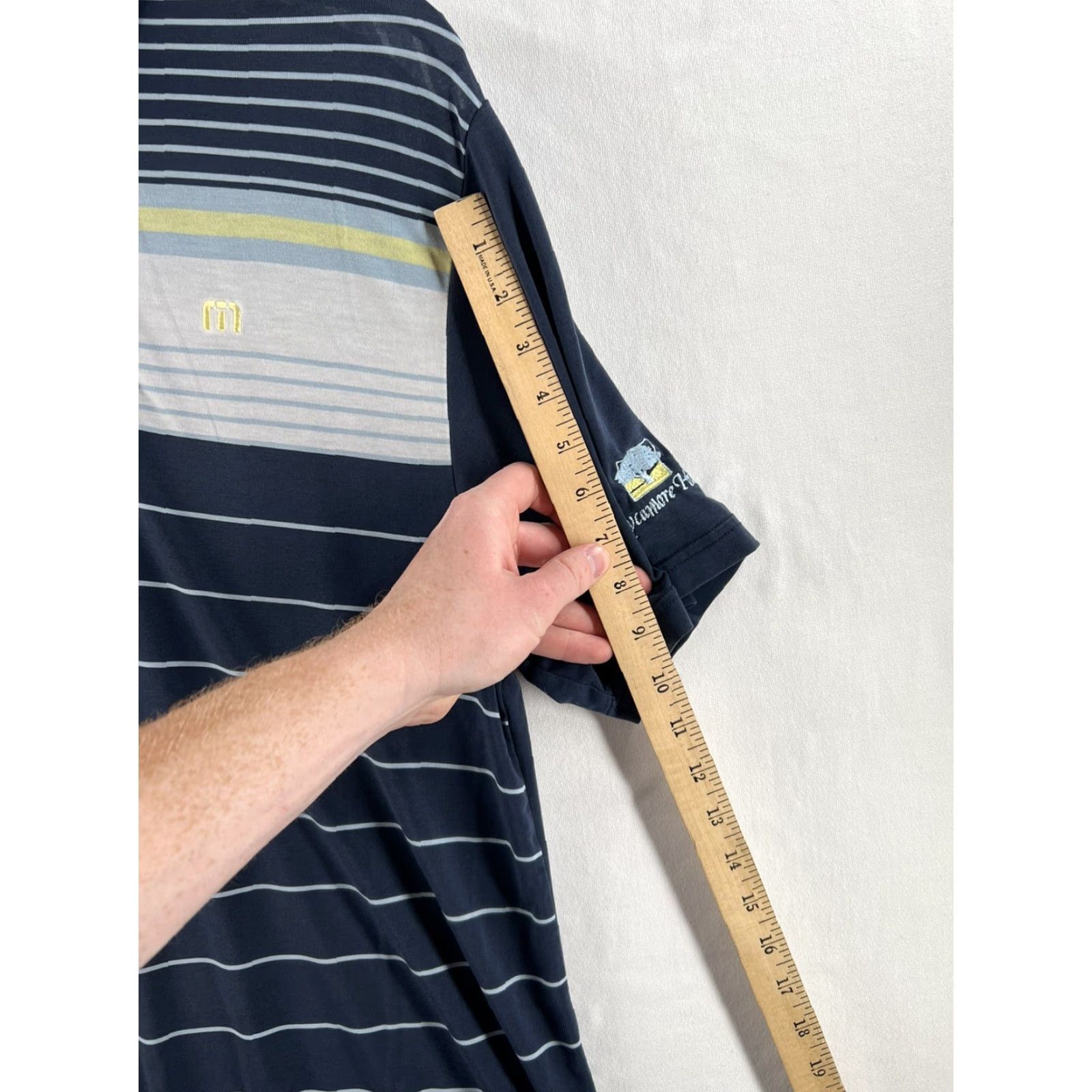 TravisMathew Travis Mathew Polo Shirt Mens Medium Blue Striped Short Sleeve Casual Shirt Polo Size US M / EU 48-50 / 2 - 6 Thumbnail