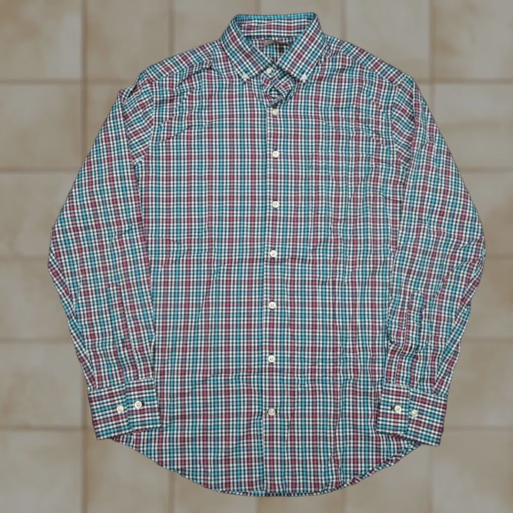 Peter Millar Peter Millar Shirt Men Medium Blue Red Summer Comfort Collier Plaid Button-Up Size US M / EU 48-50 / 2 - 1 Thumbnail