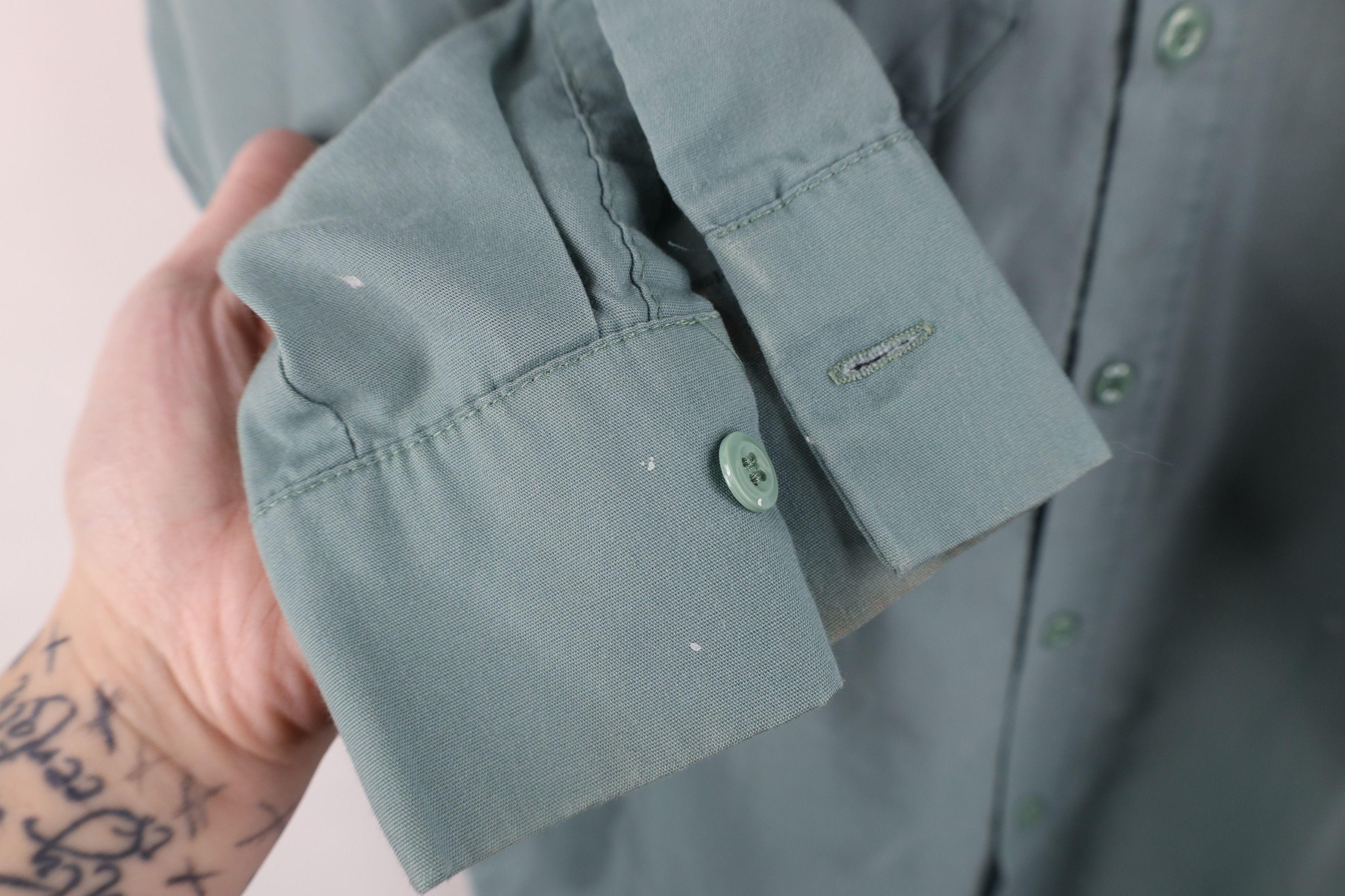 Vintage Vintage 70s Streetwear Mechanic Button Shirt Teal USA Size US M / EU 48-50 / 2 - 4 Thumbnail