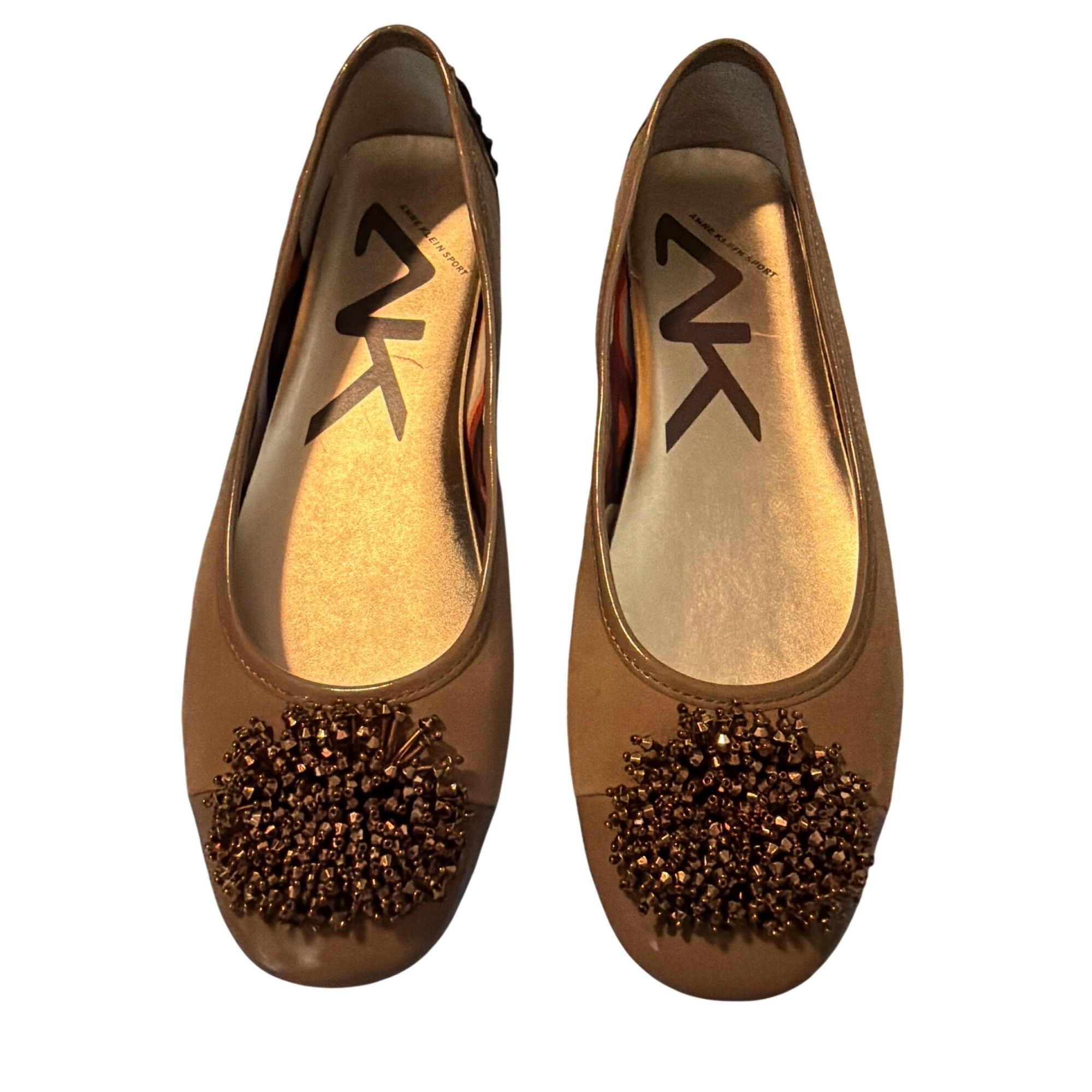 Anne Klein Anne Klein AK Sport Leather Tan Flats Driving Shoes Seed Bea Size US 9 / IT 39 - 1 Thumbnail