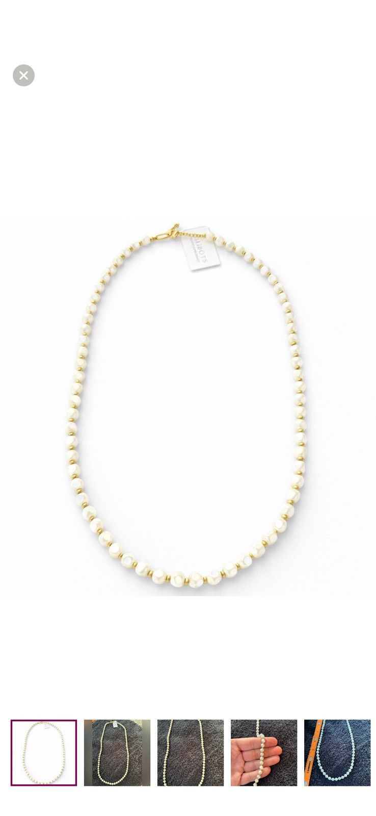 Talbots Talbots Semi Precious Pearl Beaded Necklace Gold Tone NWT C Size ONE SIZE - 7 Thumbnail