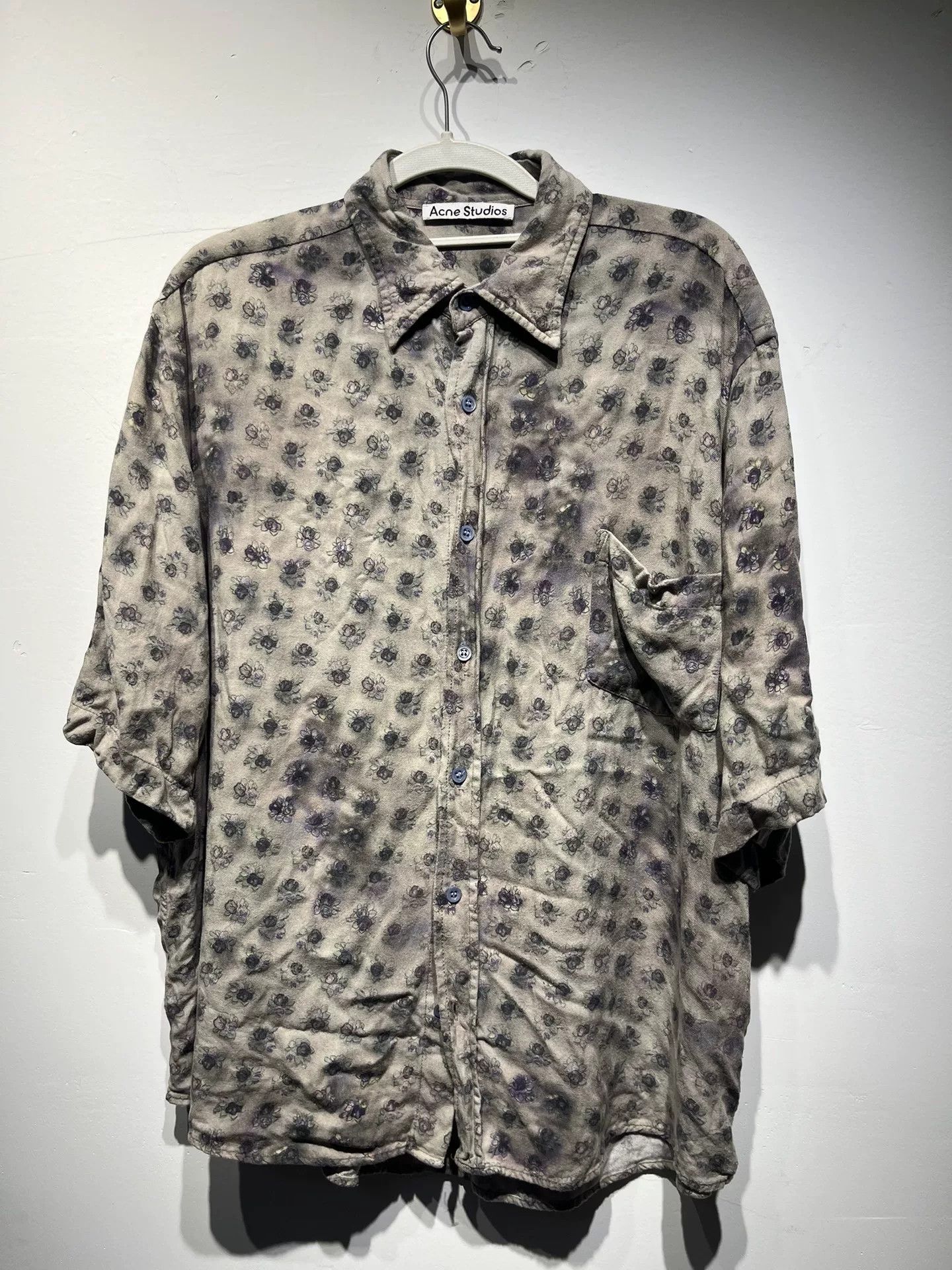 Acne Studios Acne Studios Printed Gray Shirt 46 Men Size US L / EU 52-54 / 3 - 1 Thumbnail