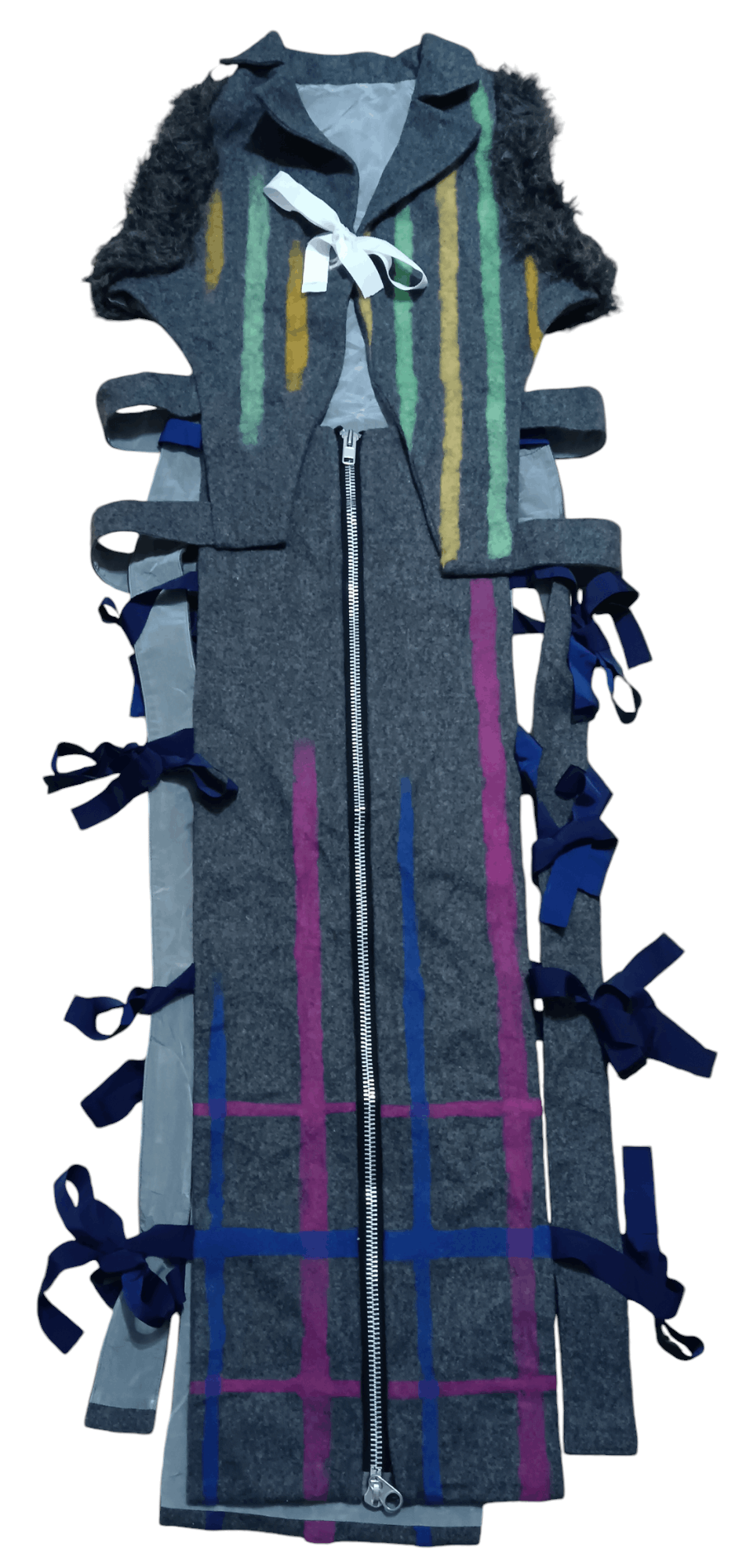 Seditionaries CUSTOM EMOPUNK BONDAGE MULTICOLOURED WOOL JACKET AND SKIRT Size L / US 10 / IT 46 - 1 Thumbnail