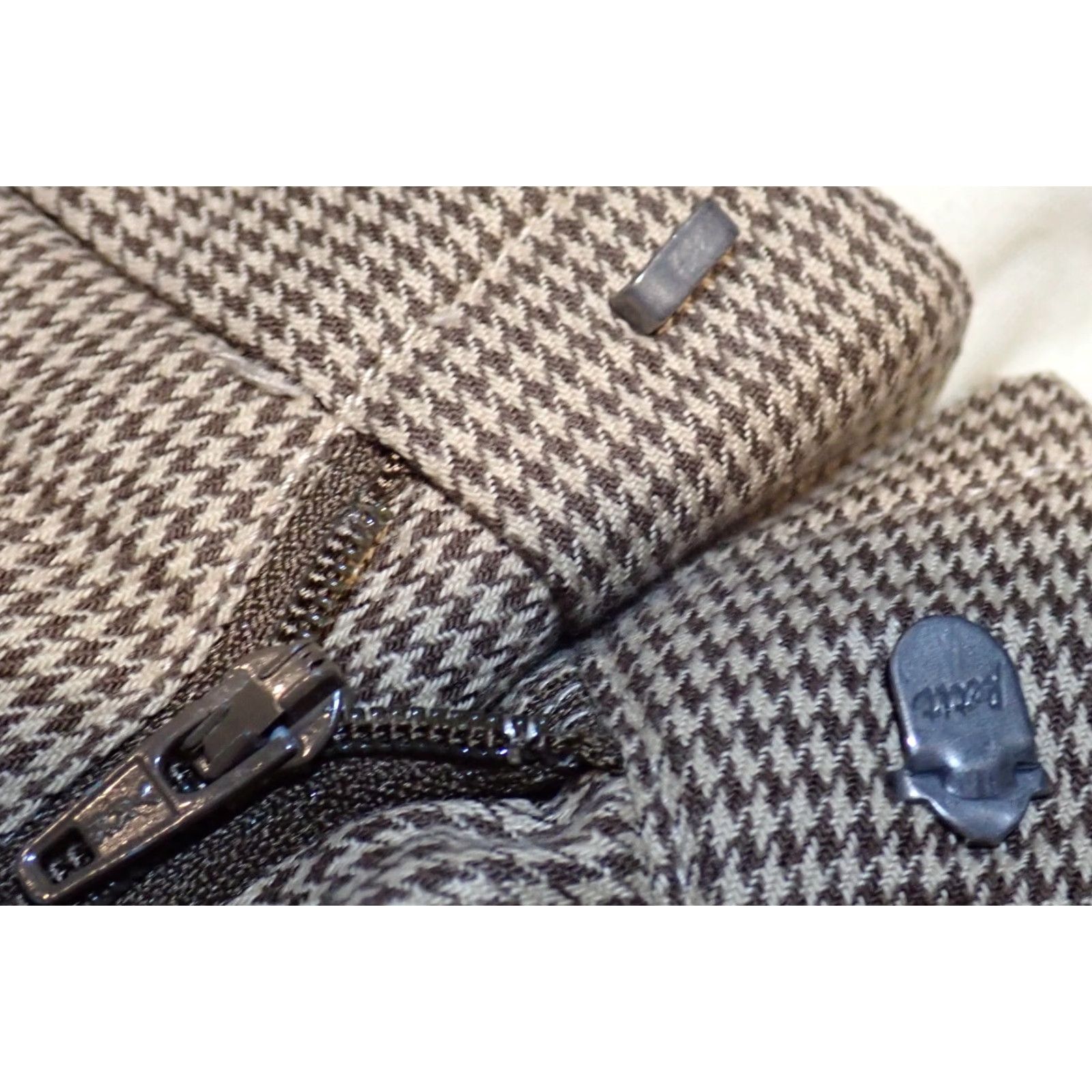 Polo Ralph Lauren VINTAGE Polo Ralph Lauren Dress Pants Men 36 Brown & White Houndstooth Mid Rise Straight Leg Cuffs 80s 90s Size US M / EU 48-50 / 2 - 5 Thumbnail