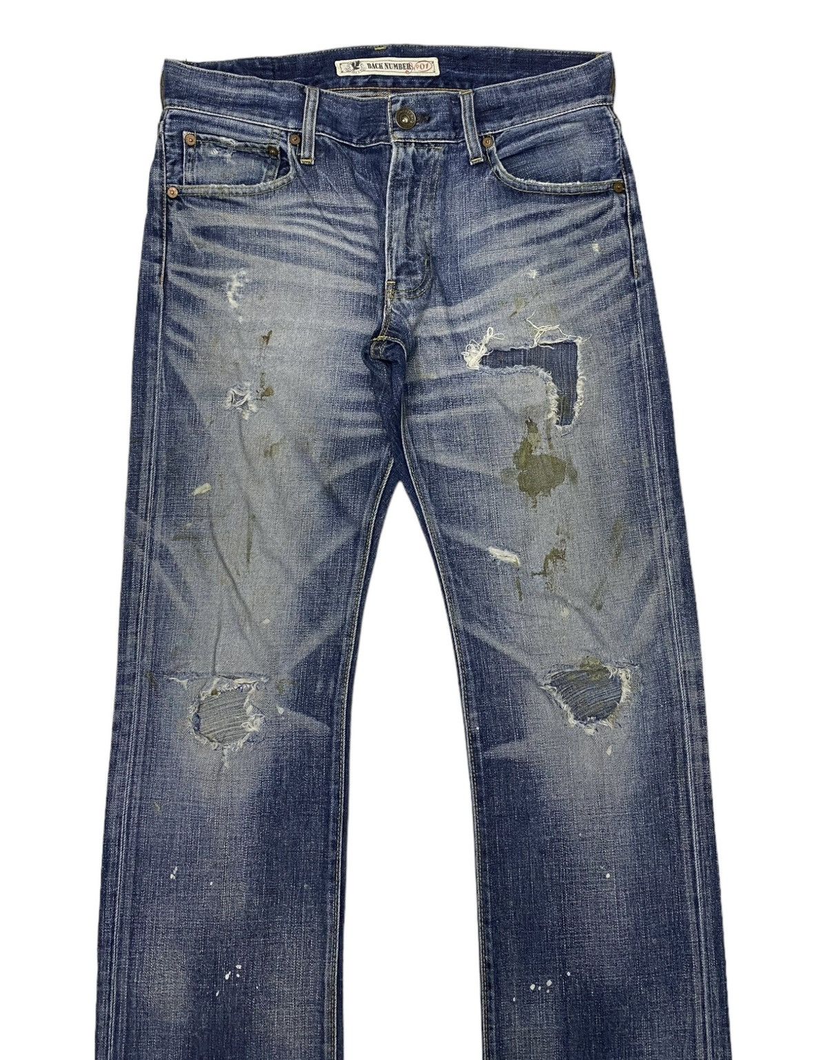 Japanese Brand 🔥BACK NUMBER PATCHWORK DISTRESSED DENIM KAPITAL STYLE JEANS Size US 32 / EU 48 - 3 Thumbnail