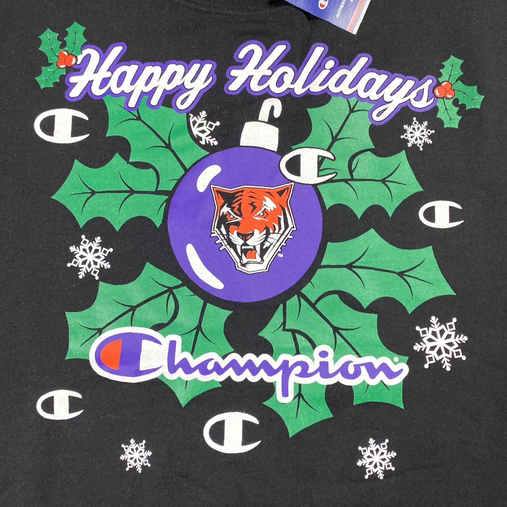 Champion VINTAGE Champion Buffalo State Bengals Sweatshirt Hoodie L Adult Black Knit Logo Holiday 90s Mens Size US L / EU 52-54 / 3 - 2 Thumbnail