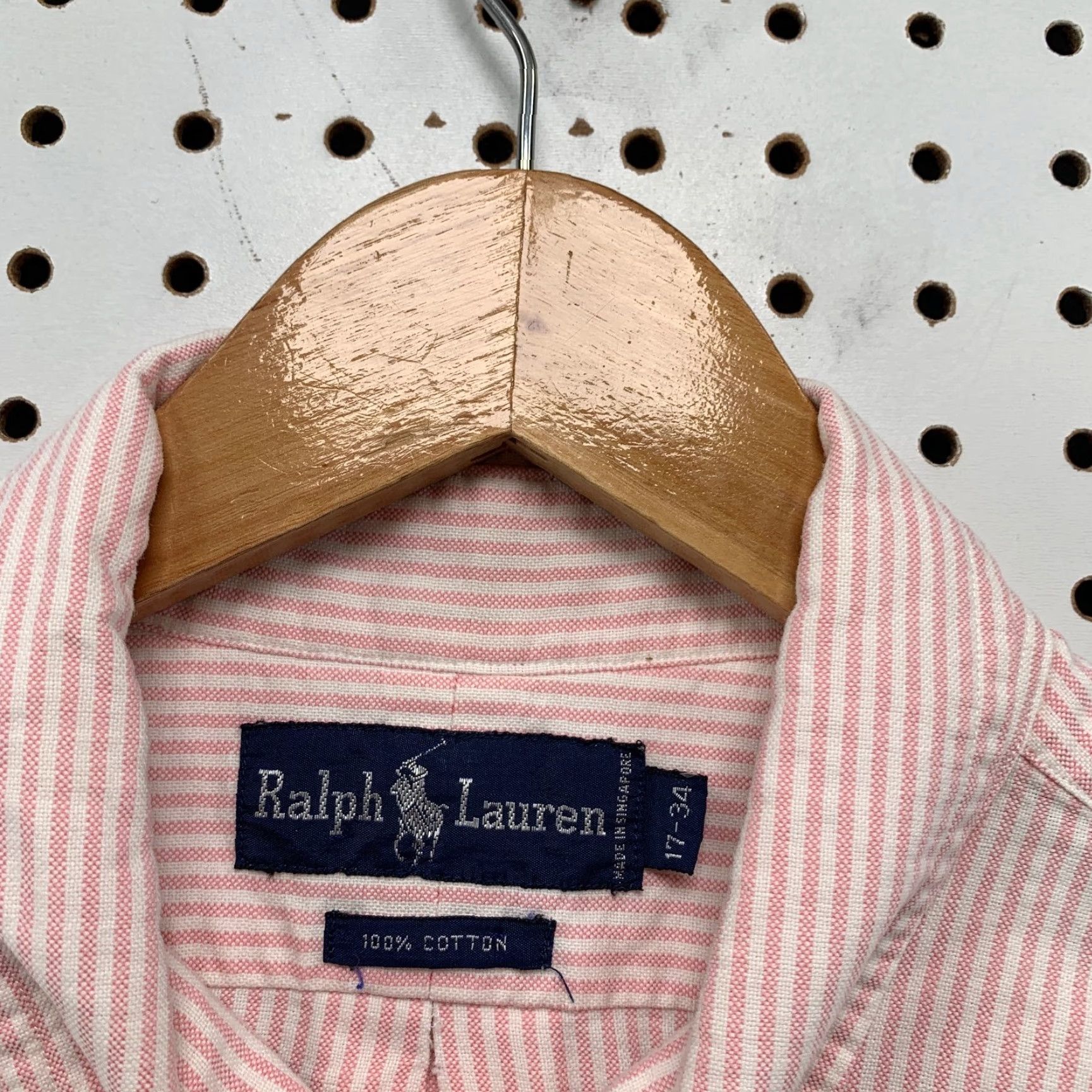 Ralph Lauren Ralph Lauren Button-Up Shirt Mens 2XL Pink Striped Button-Down Casual 17 34 Vintage? Actually Vintage is No in specs so skip Size US XXL / EU 58 / 5 - 3 Thumbnail