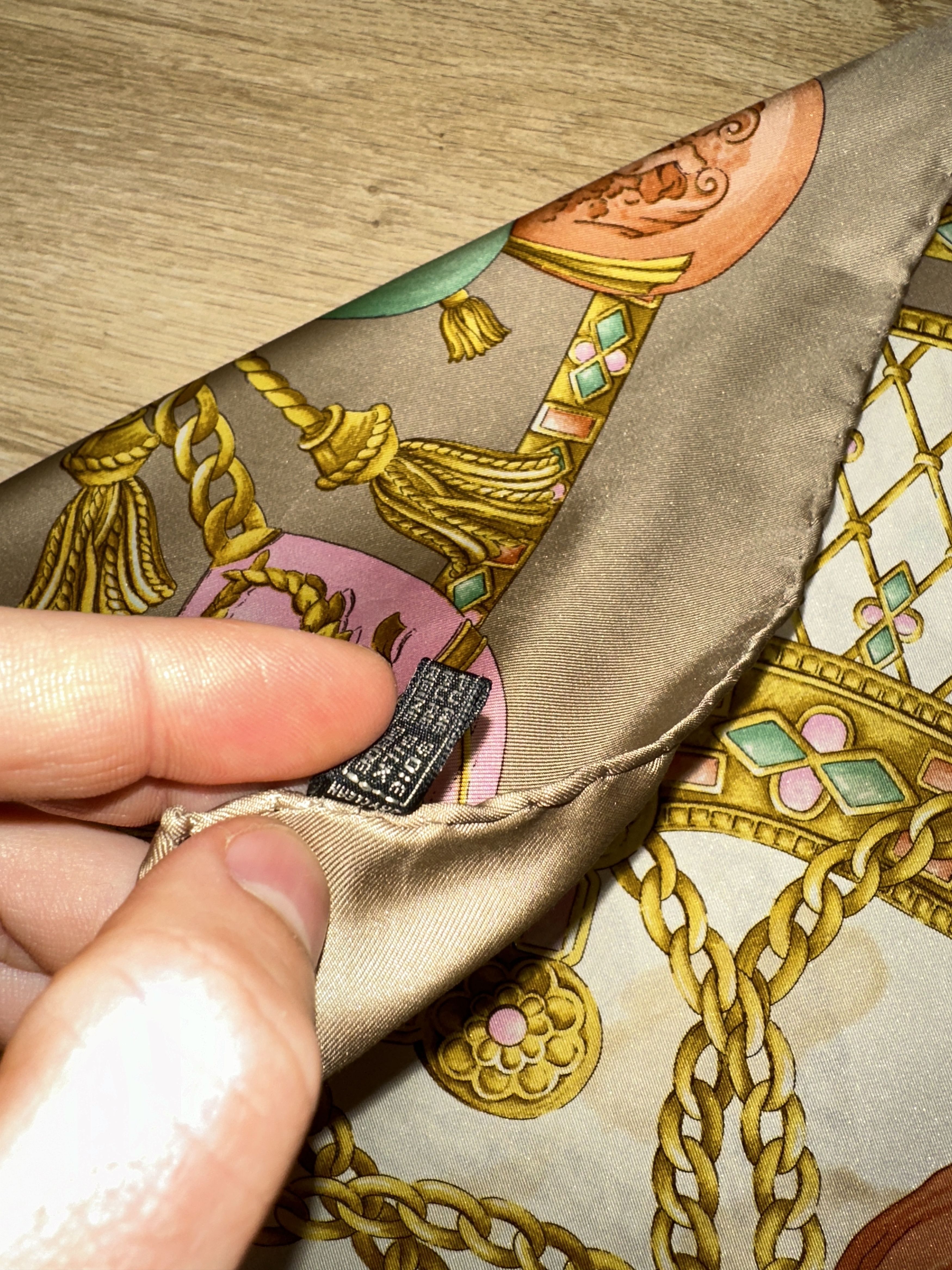 Celine Celine Vintage Silk Scarf Baroque Chain Egg Motif 88cm Rare Size ONE SIZE - 12 Thumbnail