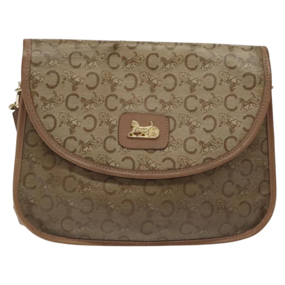 Celine CELINE C Sulky Shoulder Bag Coated Canvas Beige Gold Size ONE SIZE - 2 Thumbnail