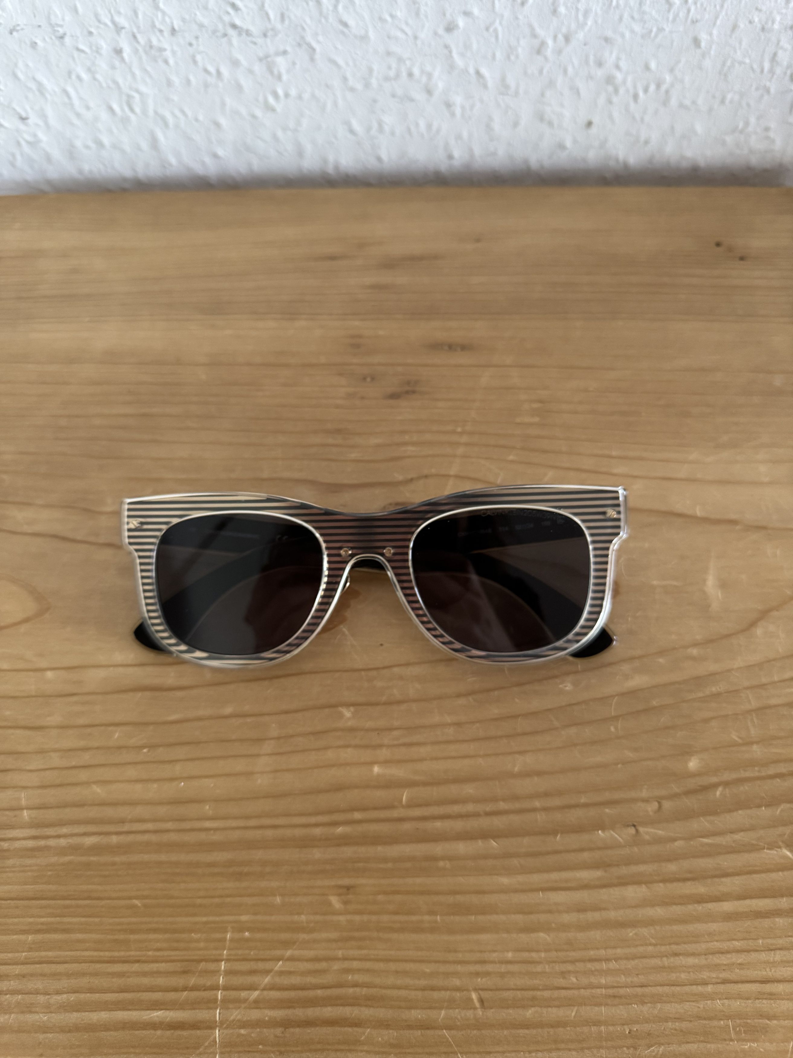 Calvin Klein 205W39NYC CKNYC1954S Striped Oversized Shield Sunglasses Size ONE SIZE - 1 Thumbnail