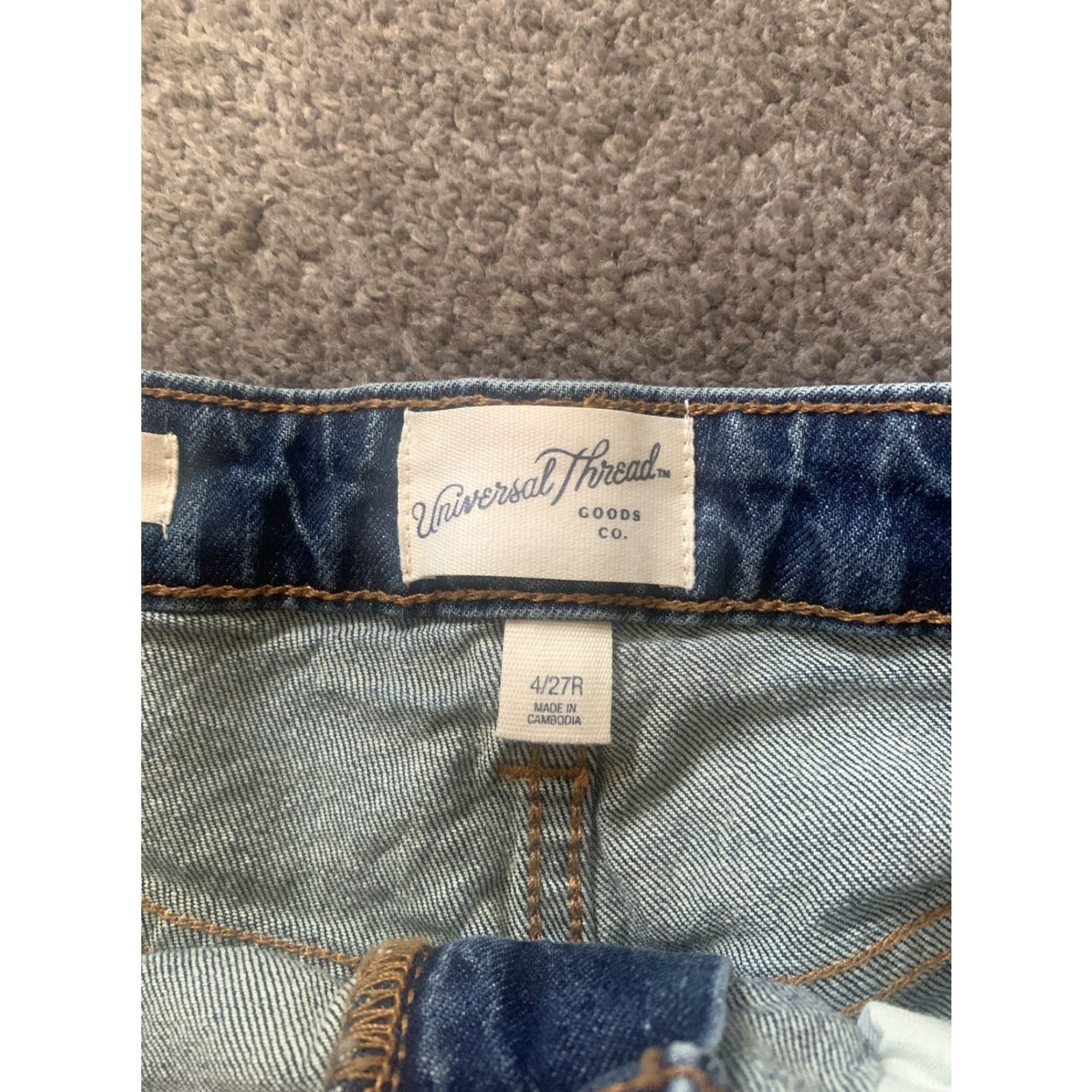 Vintage VINTAGE Universal Thread Mini Cutoff Shorts Womens 4/27r Medium Wash Denim Blue Beige Fringe Button Zipper Pockets Modern 90s Beach Size 27" / US 4 / IT 40 - 3 Thumbnail