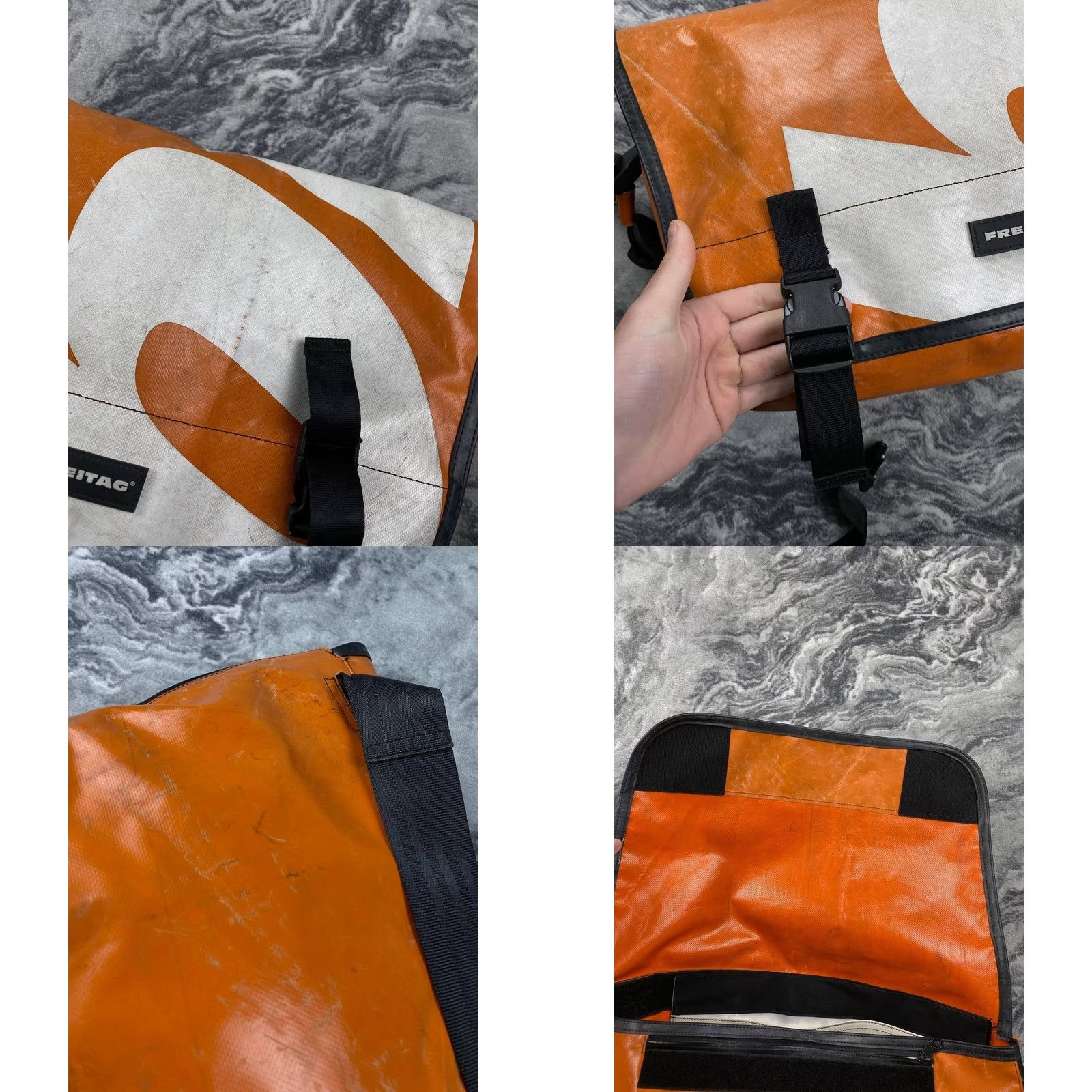 Freitag Freitag Large Shoulder Bag Orange PVC Canvas Messenger Bag Mens casual 2010-2019 Adjustable Strap Bag) Size ONE SIZE - 8 Thumbnail